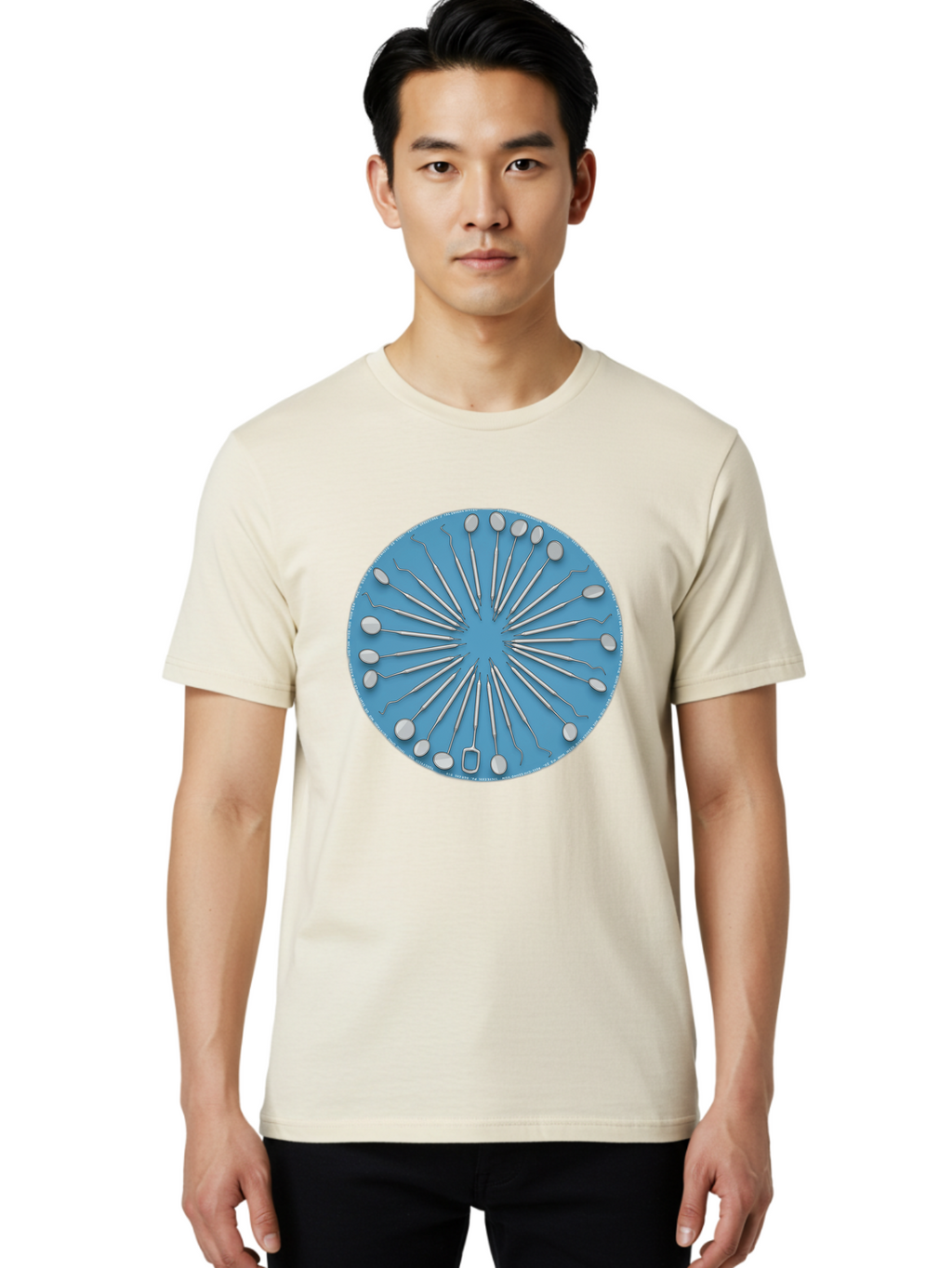 Dental-Instruments Men'S Graphic Tee, 100% Cotton, Comfortable Casual Summer Wear, Machine Washable, Dental Instruments, Dental Tools, Medical Equipment, Dental Care, Oral Health, Dental Hygiene, Dentist Tools, Dental Examination Bac983
