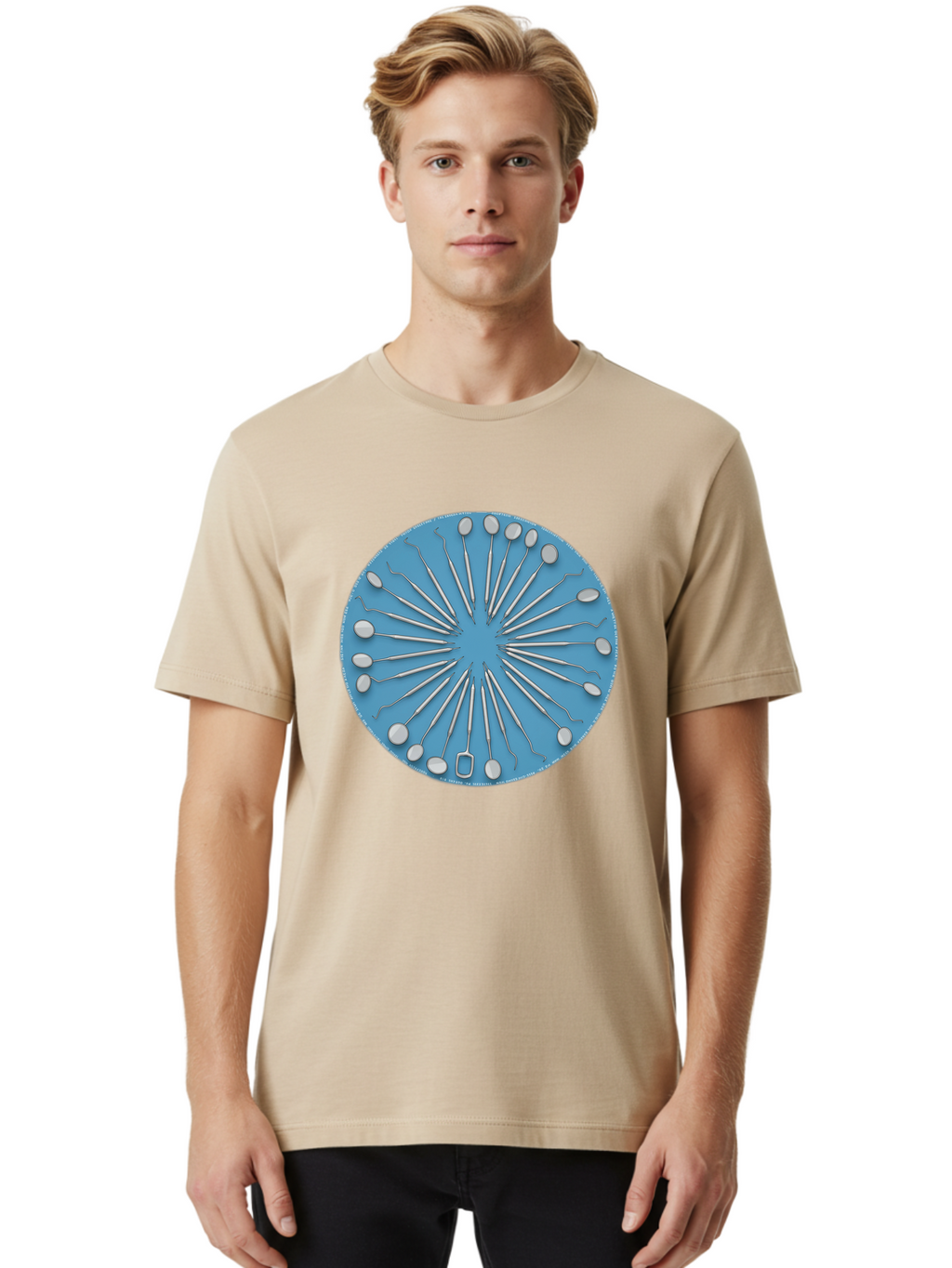 Dental-Instruments Men'S Graphic Tee, 100% Cotton, Comfortable Casual Summer Wear, Machine Washable, Dental Instruments, Dental Tools, Medical Equipment, Dental Care, Oral Health, Dental Hygiene, Dentist Tools, Dental Examination Bac983