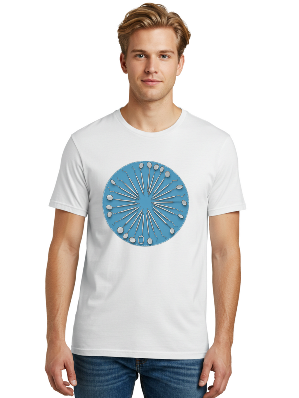 Dental-Instruments Men'S Graphic Tee, 100% Cotton, Comfortable Casual Summer Wear, Machine Washable, Dental Instruments, Dental Tools, Medical Equipment, Dental Care, Oral Health, Dental Hygiene, Dentist Tools, Dental Examination Bac983