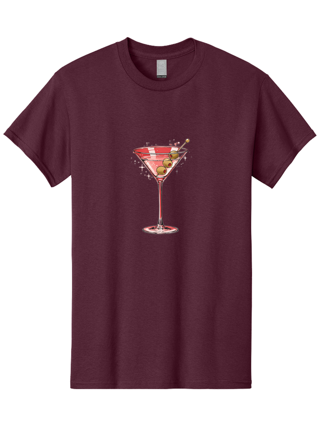 Dirty-Martini-3 Men'S Graphic Tee, 100% Cotton, Comfortable Casual Summer Wear, Machine Washable, Martini Glass, Clear Liquid, Green Olives, Cocktail, Luxury Drink, Elegant Glassware, Classic Cocktail, Sophisticated Beverage, Glamorous Drink Bad002