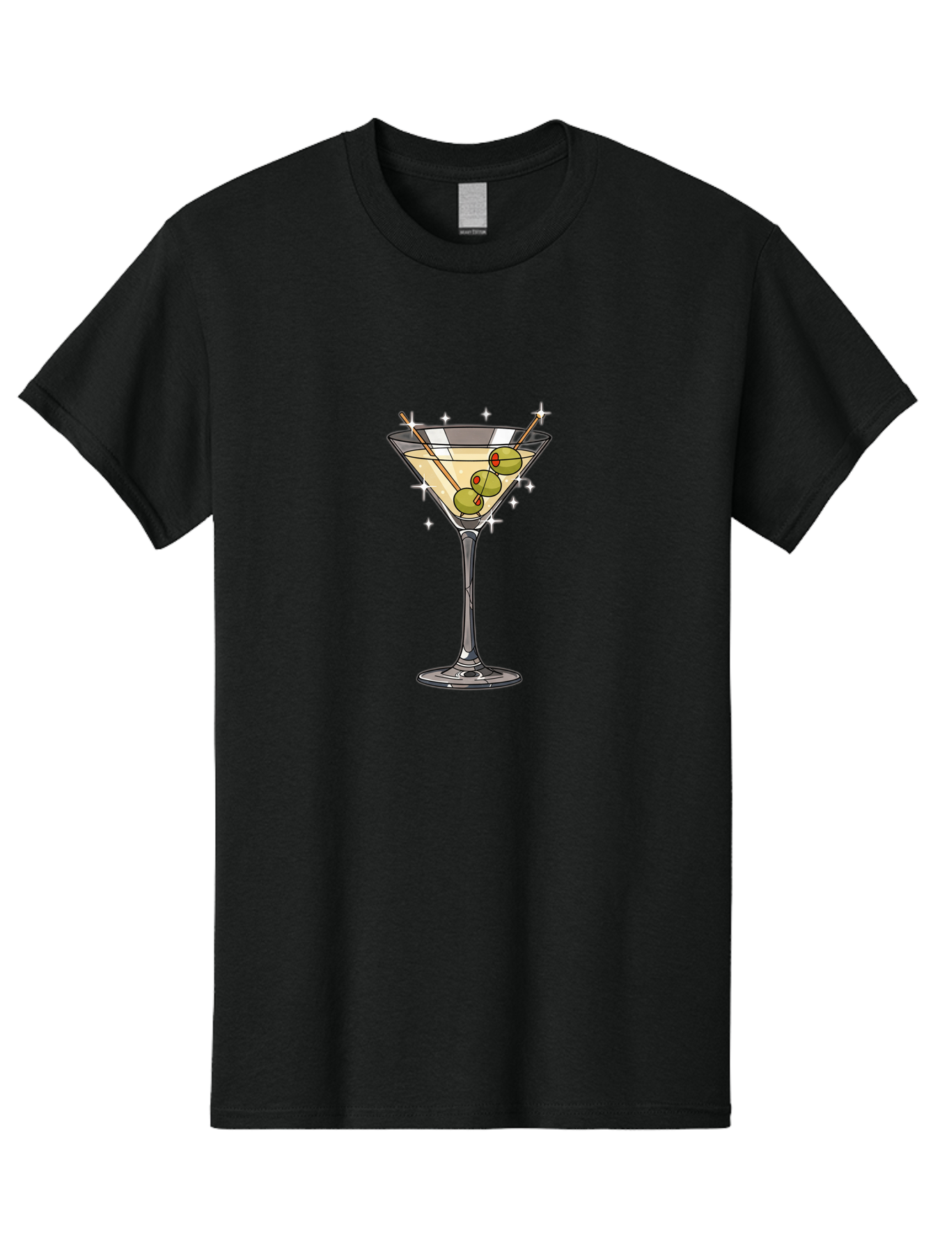 Dirty-Martini Men'S Graphic Tee, 100% Cotton, Comfortable Casual Summer Wear, Machine Washable, Martini Glass, Cocktail Glass, Olives On A Stick, Green Olives, Classic Cocktail, Elegant Drink, Sophisticated Beverage, Luxury Drink, Martini, Bad003