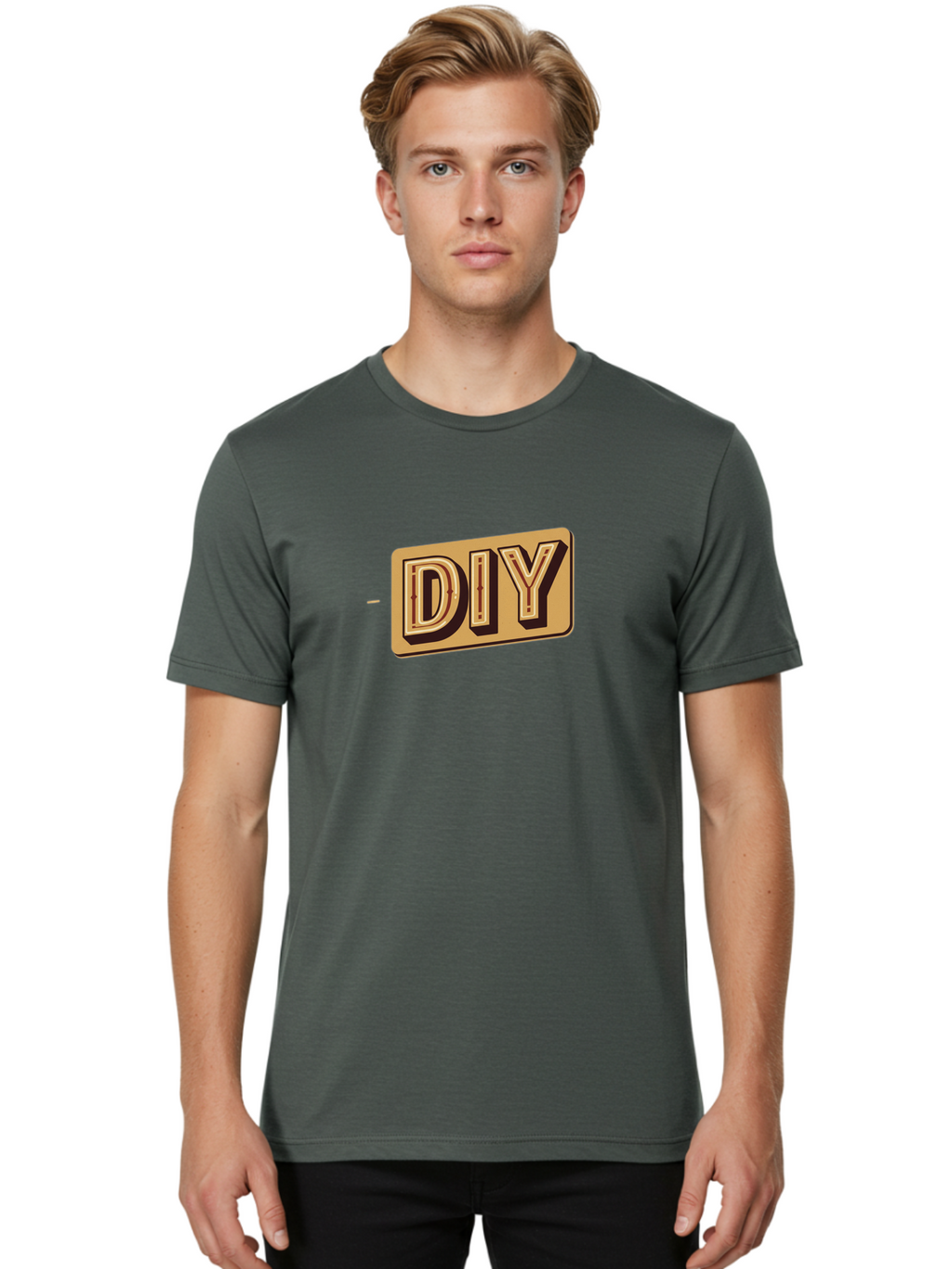 Diy-5 Men'S Graphic Tee, 100% Cotton, Comfortable Casual Summer Wear, Machine Washable, Diy Logo, Handmade Crafts, Diy Tutorials, Home Improvement, Crafting Ideas, Self-Made Projects, Creative Inspiration Bad013