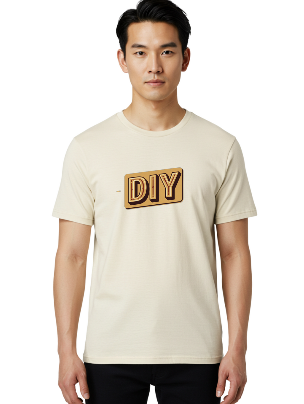 Diy-5 Men'S Graphic Tee, 100% Cotton, Comfortable Casual Summer Wear, Machine Washable, Diy Logo, Handmade Crafts, Diy Tutorials, Home Improvement, Crafting Ideas, Self-Made Projects, Creative Inspiration Bad013