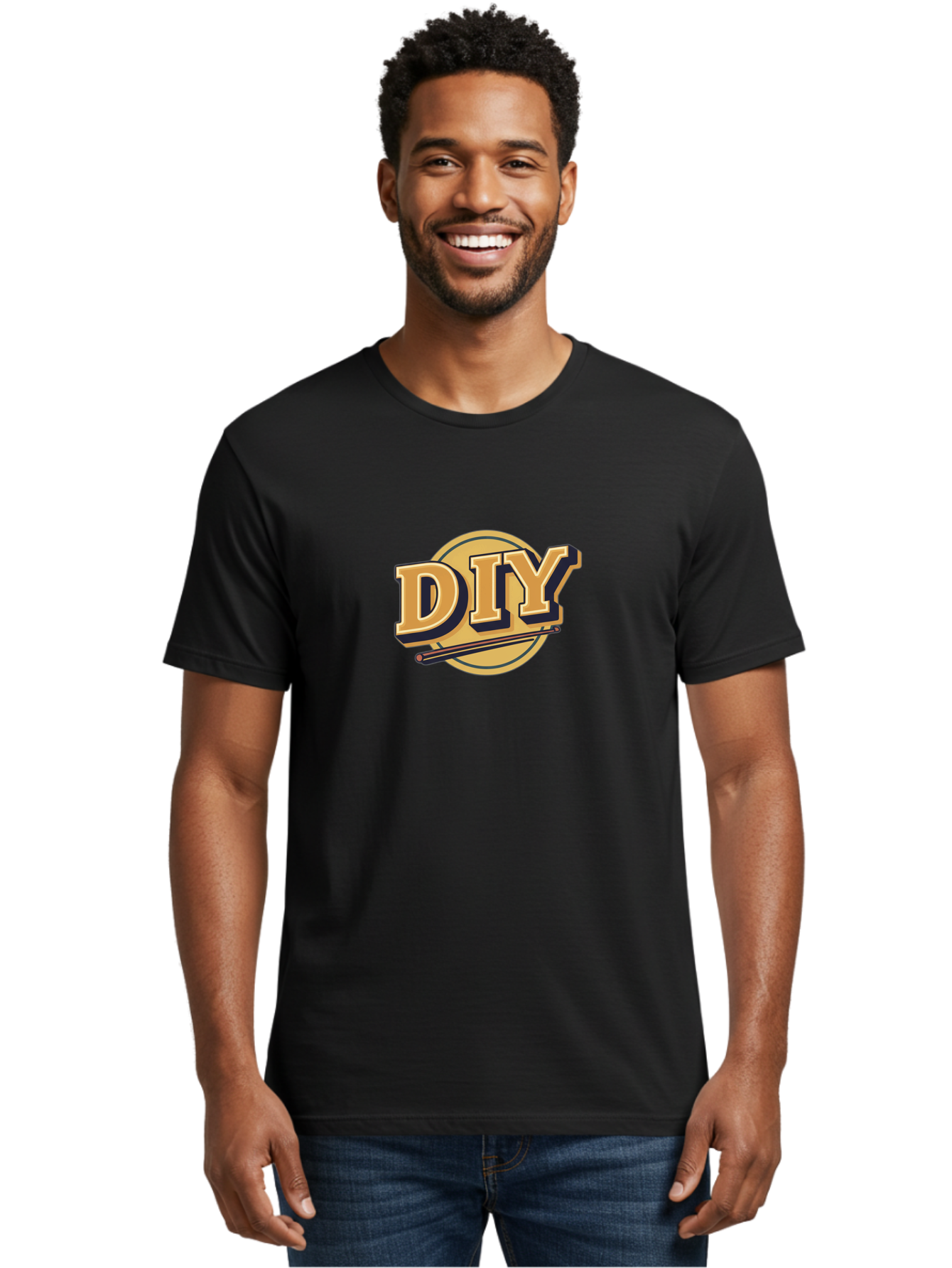 Diy-6 Men'S Graphic Tee, 100% Cotton, Comfortable Casual Summer Wear, Machine Washable, Diy Logo, Handmade Crafts, Creative Projects, Self-Made, Drumsticks, Diy Inspiration, Crafting Ideas, Do-It-Yourself, Drumsticks Logo Bad014
