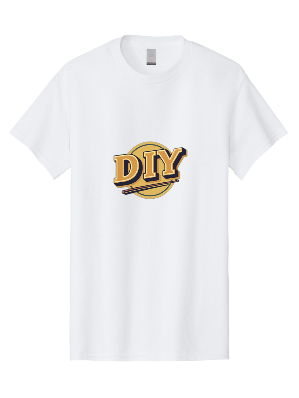 Diy-6 Men'S Graphic Tee, 100% Cotton, Comfortable Casual Summer Wear, Machine Washable, Diy Logo, Handmade Crafts, Creative Projects, Self-Made, Drumsticks, Diy Inspiration, Crafting Ideas, Do-It-Yourself, Drumsticks Logo Bad014