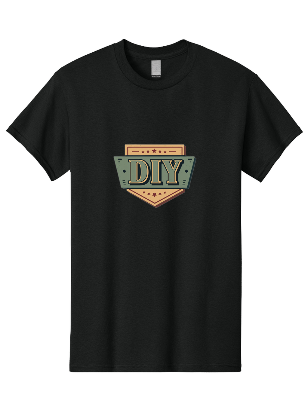 Diy-7 Men'S Graphic Tee, 100% Cotton, Comfortable Casual Summer Wear, Machine Washable, Diy Logo, Handmade Symbol, Creative Badge, Self-Made Emblem, Crafty Logo, Artisanal Sign, Stars, Badge Design, Vintage Style, Retro Graphic Bad015
