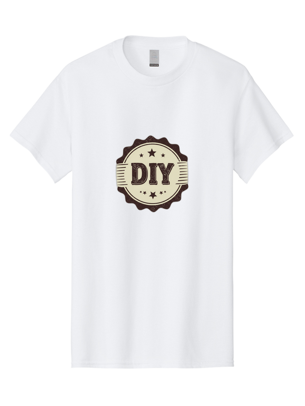 Diy Men'S Graphic Tee, 100% Cotton, Comfortable Casual Summer Wear, Machine Washable, Do It Yourself, Diy Logo, Handmade Crafts, Creative Projects, Self-Made, Diy Inspiration, Crafting, Diy Tutorials, Stars, Vintage Design Bad016