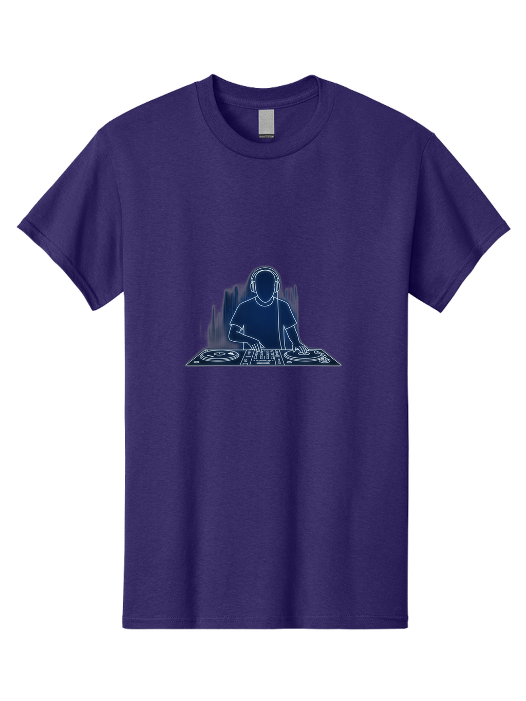 Dj-1 Men'S Graphic Tee, 100% Cotton, Comfortable Casual Summer Wear, Machine Washable, Dj Mixing Music, Dj Controller, Sound Waves, Electronic Dance Music, Dj Equipment, Music Production, Turntables Bad030
