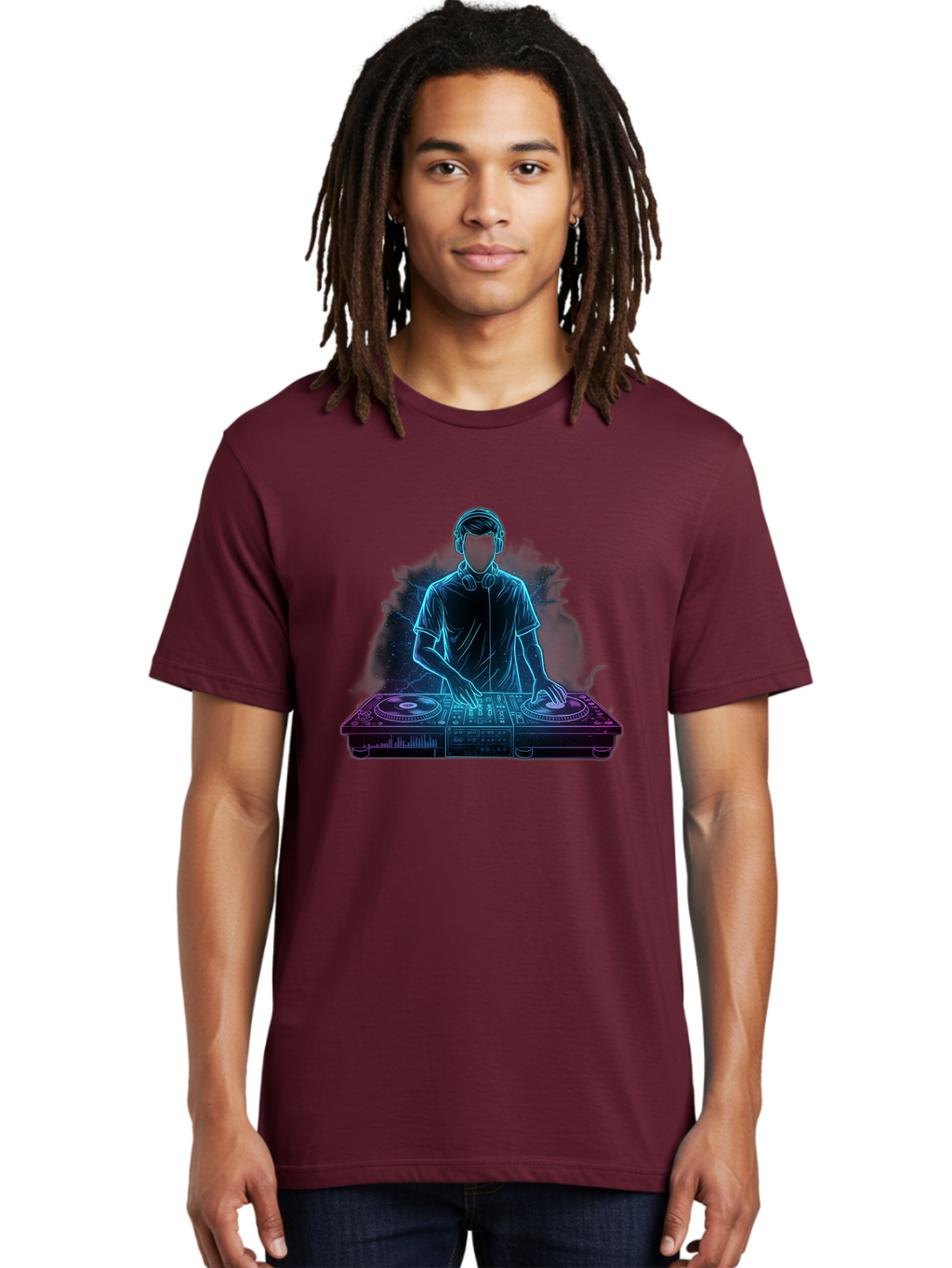 Dj-2 Men'S Graphic Tee, 100% Cotton, Comfortable Casual Summer Wear, Machine Washable, Dj Mixing Music, Electronic Dance Music, Club Scene, Music Production, Vinyl Records, Sound Waves, Music Technology, Dj Software Bad031