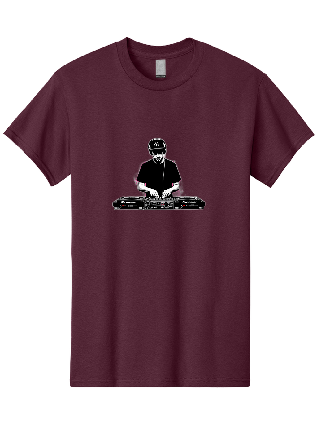 Dj-At-Work Men'S Graphic Tee, 100% Cotton, Comfortable Casual Summer Wear, Machine Washable, Dj Mixing Music, Pioneer Dj Controller, Electronic Dance Music, Dj Equipment, Music Production, Dj Performance, Club Dj, Dj Setup, Mixing Tracks Bad033