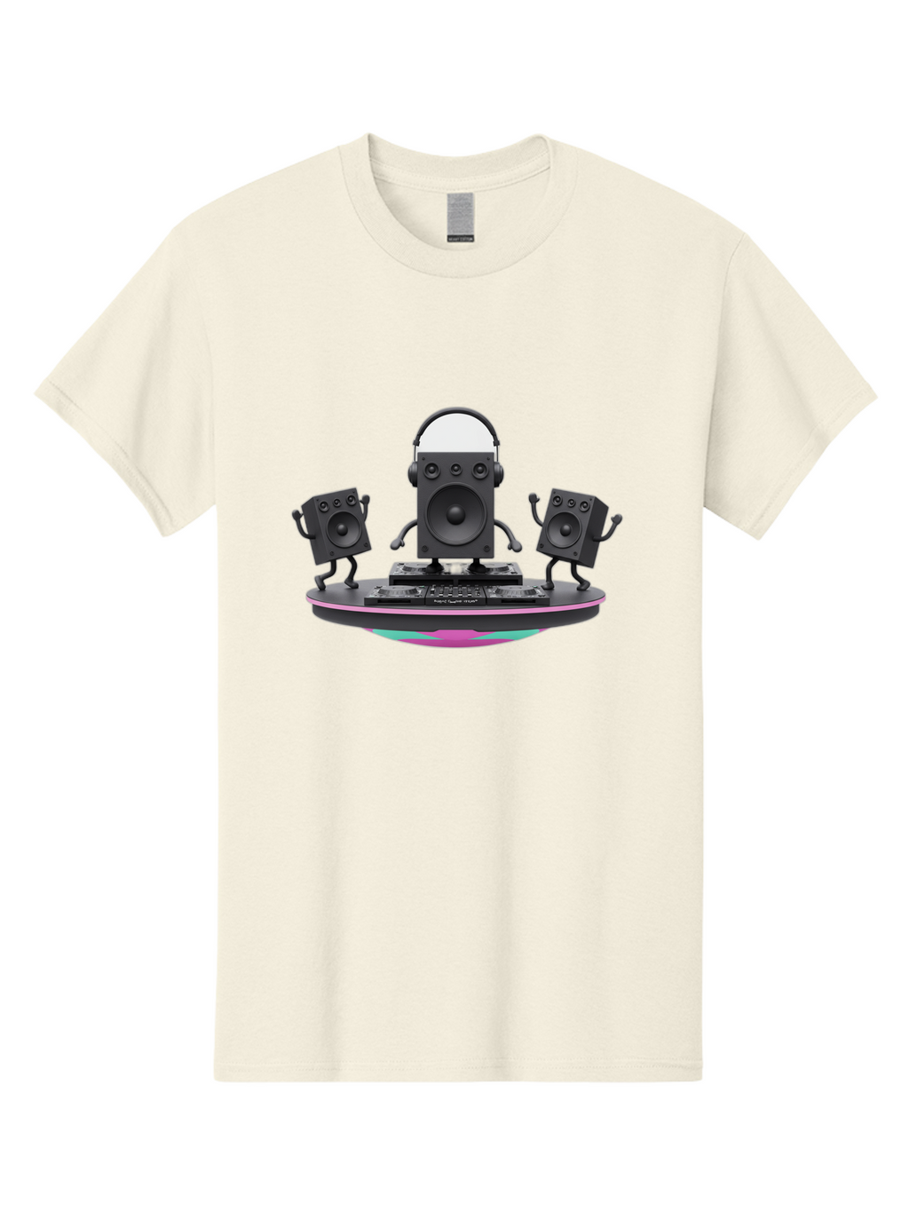 Dj-Speaker-1 Men'S Graphic Tee, 100% Cotton, Comfortable Casual Summer Wear, Machine Washable, Speaker Dj Setup, Dancing Speakers, Music Equipment, Entertainment Tech, Modern Djing, Electronic Dance Music Bad045