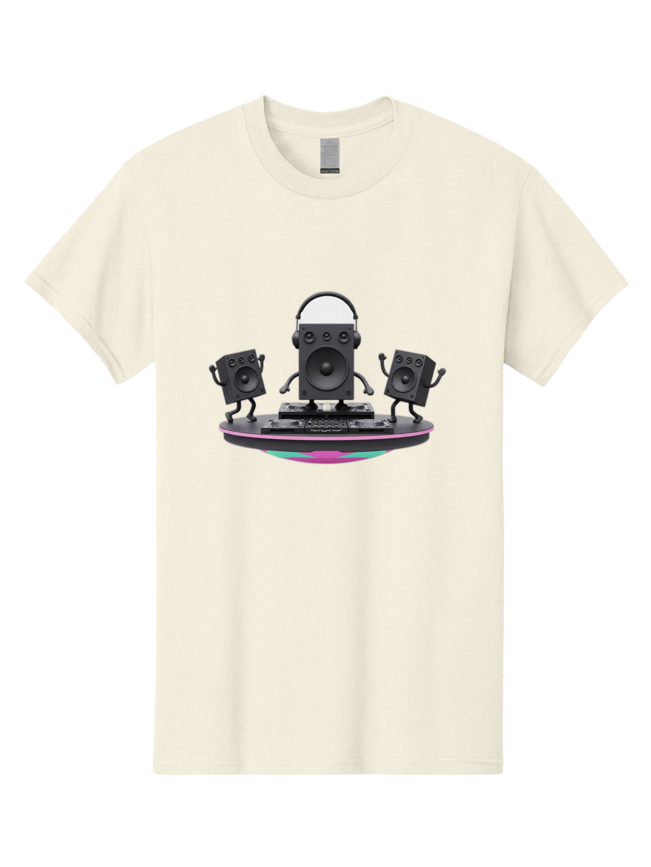 Dj-Speaker-1 Men'S Graphic Tee, 100% Cotton, Comfortable Casual Summer Wear, Machine Washable, Speaker Dj Setup, Dancing Speakers, Music Equipment, Entertainment Tech, Modern Djing, Electronic Dance Music Bad045
