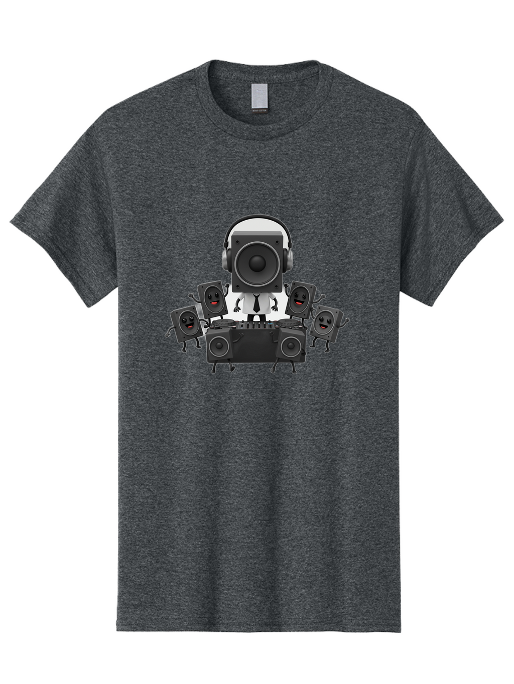 Dj-Speaker Men'S Graphic Tee, 100% Cotton, Comfortable Casual Summer Wear, Machine Washable, Dj Equipment, Sound System, Loudspeakers, Animated Speakers, Music Production, Audio Setup, Dj Controller, Sound Technology Bad046