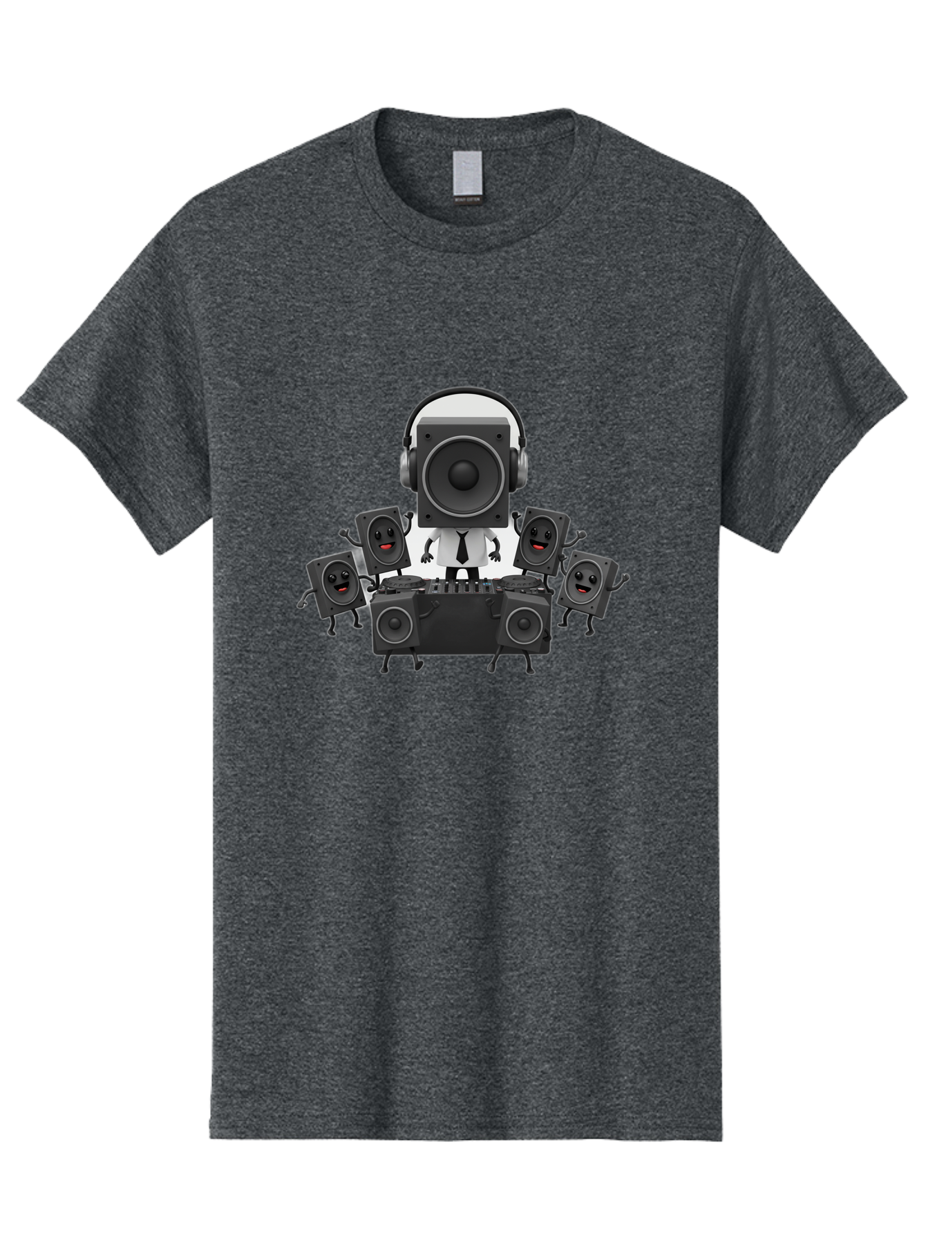 Dj-Speaker Men'S Graphic Tee, 100% Cotton, Comfortable Casual Summer Wear, Machine Washable, Dj Equipment, Sound System, Loudspeakers, Animated Speakers, Music Production, Audio Setup, Dj Controller, Sound Technology Bad046