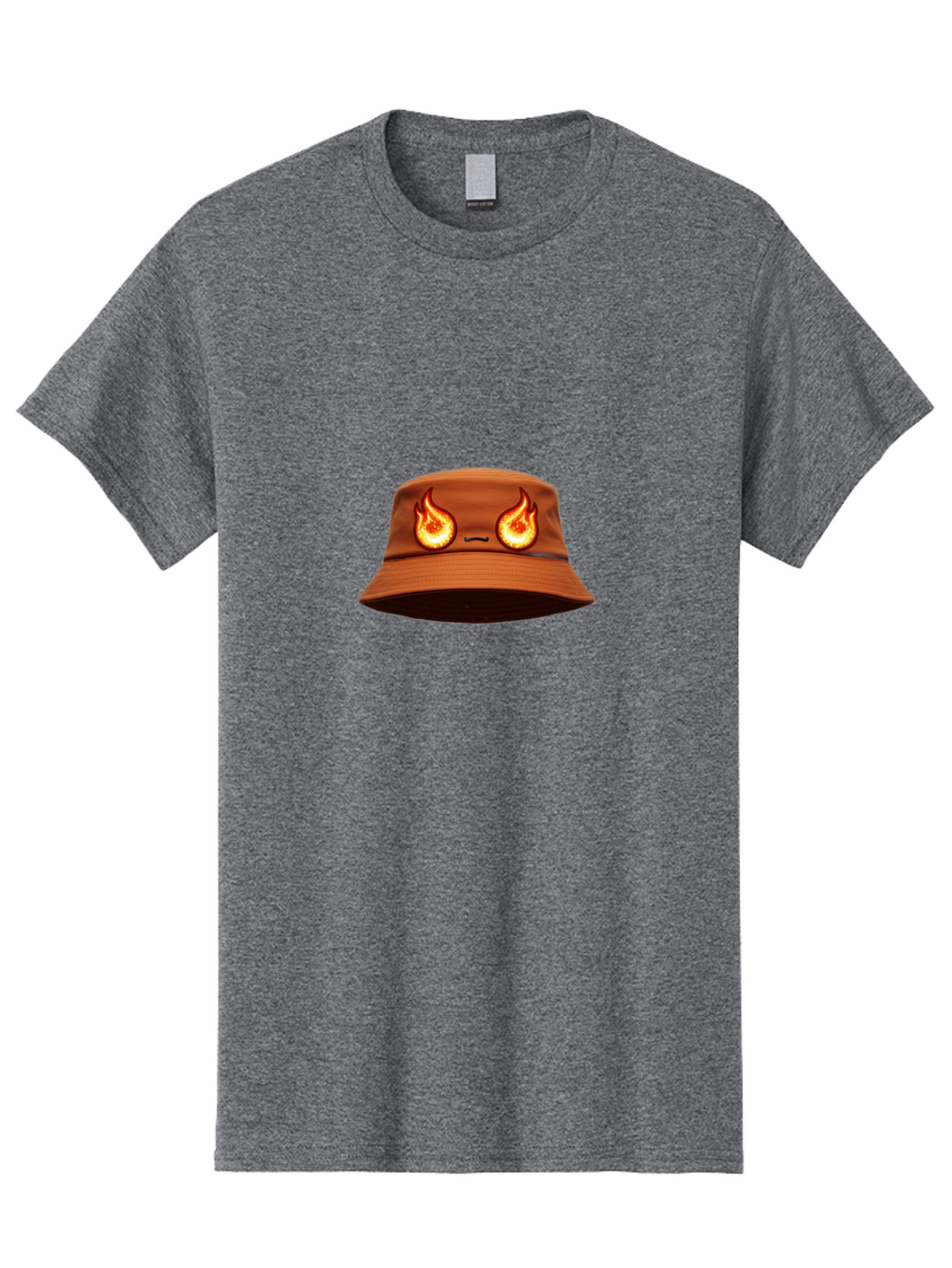 Face-Bucket-Hat Men'S Graphic Tee, 100% Cotton, Comfortable Casual Summer Wear, Machine Washable, Burning Eyes, Fiery Stare, Orange Flames, Yellow Flames, Red Flames, Fashion Hat, Streetwear, Trendy Accessory, Bold Design, Eye-Catching Bad080