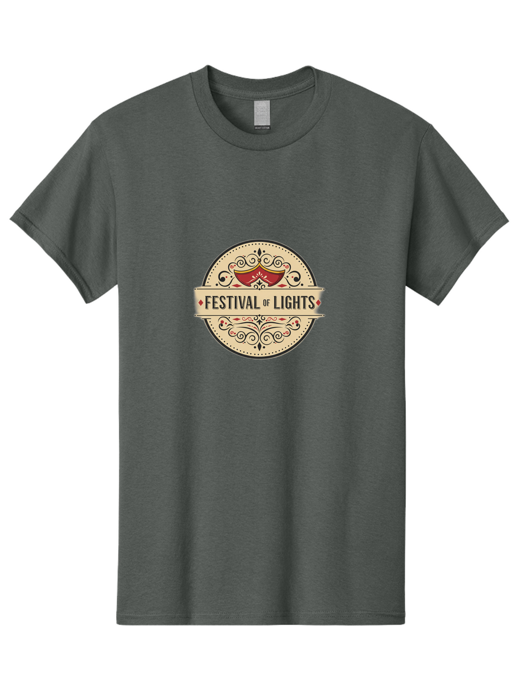 Festival-Of-Lights-1 Men'S Graphic Tee, 100% Cotton, Comfortable Casual Summer Wear, Machine Washable, Festival Of Lights, Decorative Lamp, Diwali Celebration, Cultural Event, Traditional Design, Vibrant Colors, Festive Atmosphere, Bad090