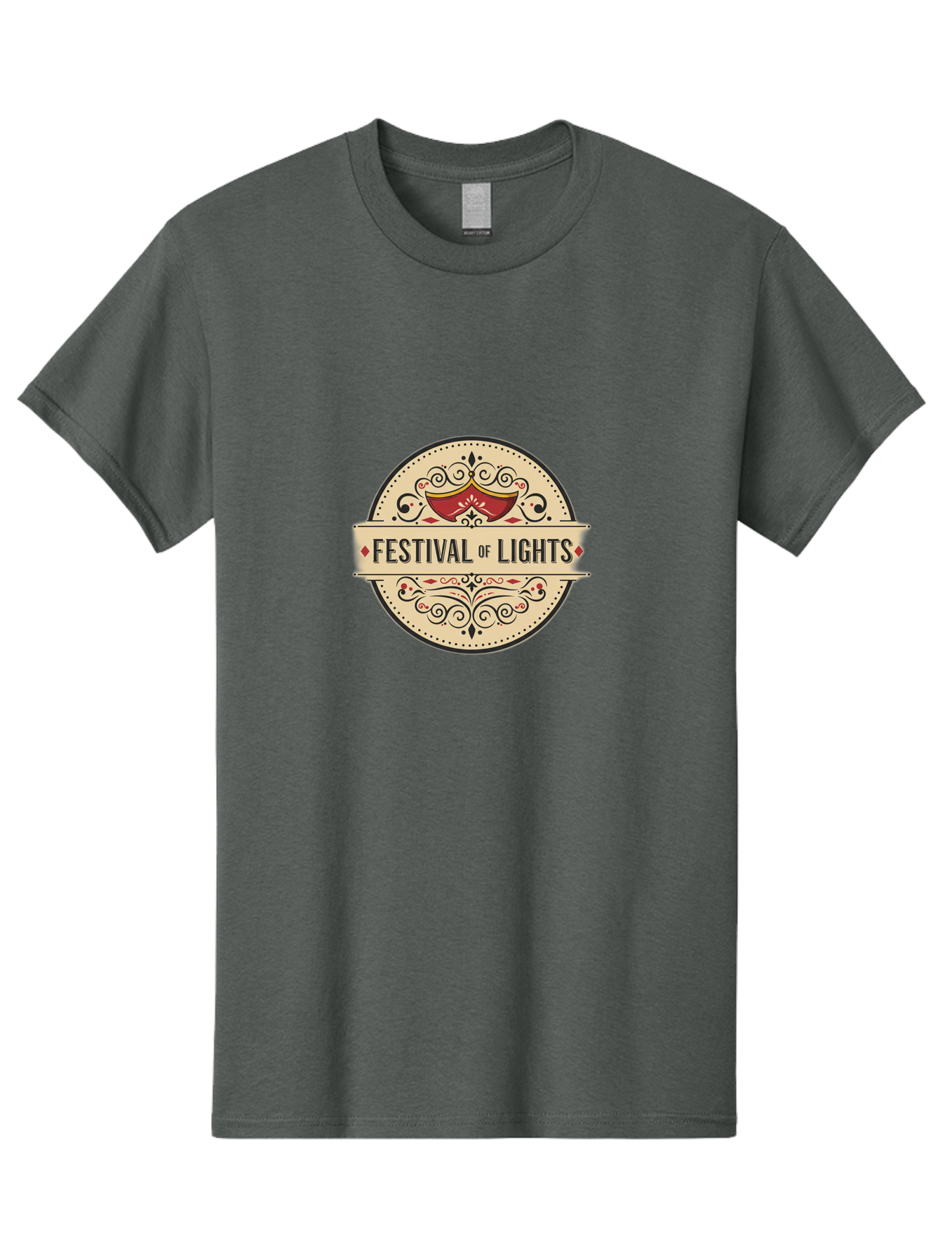 Festival-Of-Lights-1 Men'S Graphic Tee, 100% Cotton, Comfortable Casual Summer Wear, Machine Washable, Festival Of Lights, Decorative Lamp, Diwali Celebration, Cultural Event, Traditional Design, Vibrant Colors, Festive Atmosphere, Bad090