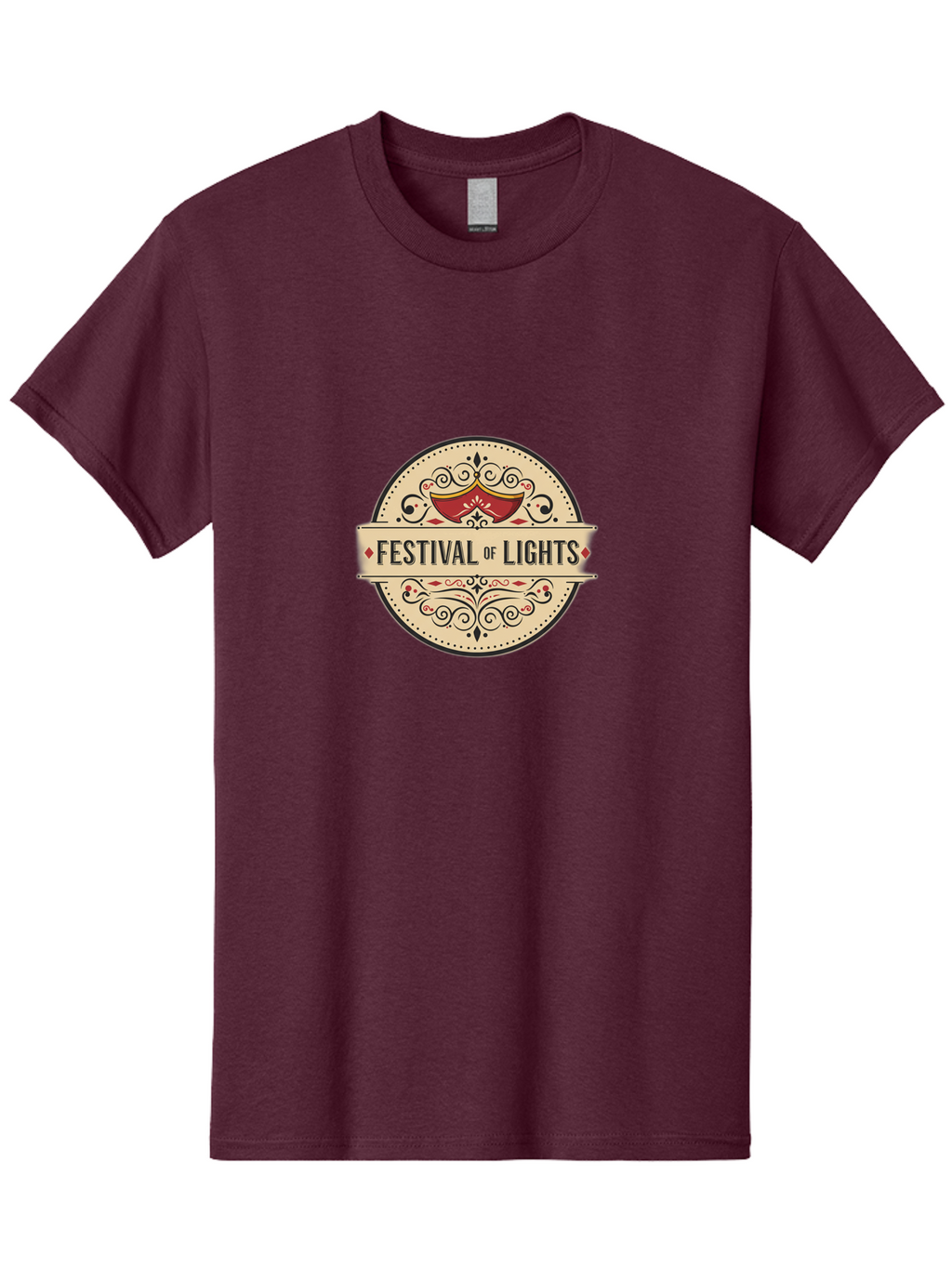 Festival-Of-Lights-1 Men'S Graphic Tee, 100% Cotton, Comfortable Casual Summer Wear, Machine Washable, Festival Of Lights, Decorative Lamp, Diwali Celebration, Cultural Event, Traditional Design, Vibrant Colors, Festive Atmosphere, Bad090