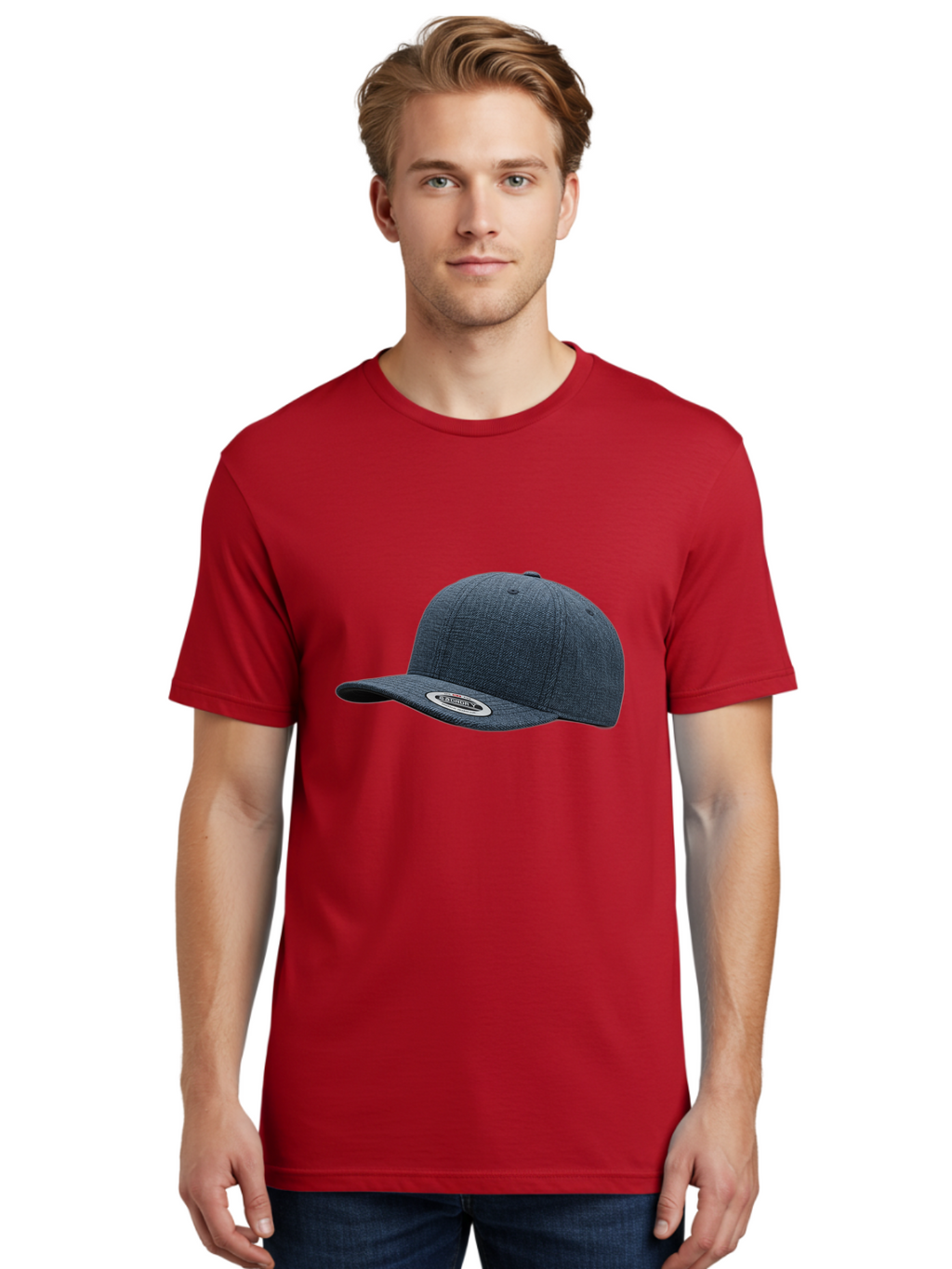 Flexfit-Cap Men'S Graphic Tee, 100% Cotton, Comfortable Casual Summer Wear, Machine Washable, Flexfit Baseball Cap, Dark Blue Cap, Snapback Hat, Flexfit Logo, Stylish Headwear, Casual Fashion, Sports Cap, Flexfit Branding, Hat With Logo Bad102