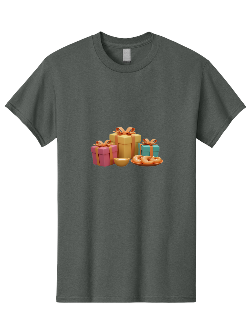 Gifts-And-Donuts Men'S Graphic Tee, 100% Cotton, Comfortable Casual Summer Wear, Machine Washable, Colorful Gift Boxes, Donut Treats, Sweet Delights, Tasty Desserts, Celebratory Gifts, Gift Wrapping, Donut Plate, Glazed Donuts, Sweet Tooth, Bad147