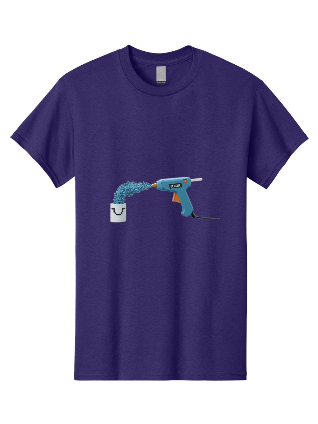 Glu4Hr-Glue-Gun Men'S Graphic Tee, 100% Cotton, Comfortable Casual Summer Wear, Machine Washable, Hot Glue Gun, Gluing, Craft Supply, Crafting, Diy Project, Arts And Crafts, Adhesive, Creative Activity, Manual Dexterity Bad153