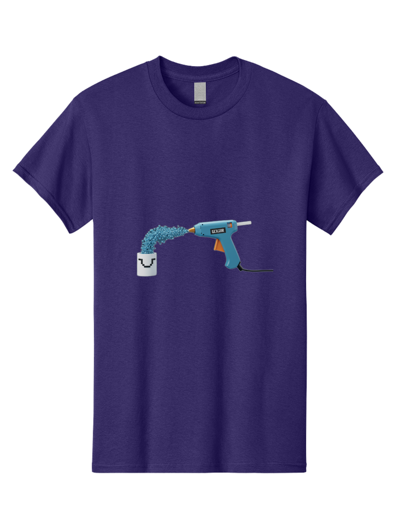 Glu4Hr-Glue-Gun Men'S Graphic Tee, 100% Cotton, Comfortable Casual Summer Wear, Machine Washable, Hot Glue Gun, Gluing, Craft Supply, Crafting, Diy Project, Arts And Crafts, Adhesive, Creative Activity, Manual Dexterity Bad153