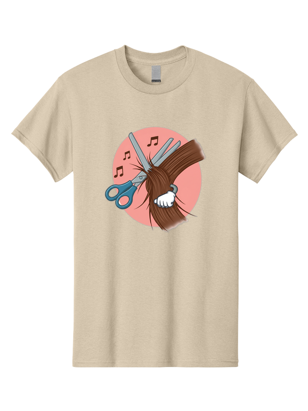 Hair-Cutting-Scissors Men'S Graphic Tee, 100% Cotton, Comfortable Casual Summer Wear, Machine Washable, Scissors Cutting Hair, Hairdressing, Salon Services, Styling Tools, Grooming, Haircut Experience, Musical Notes Bad174