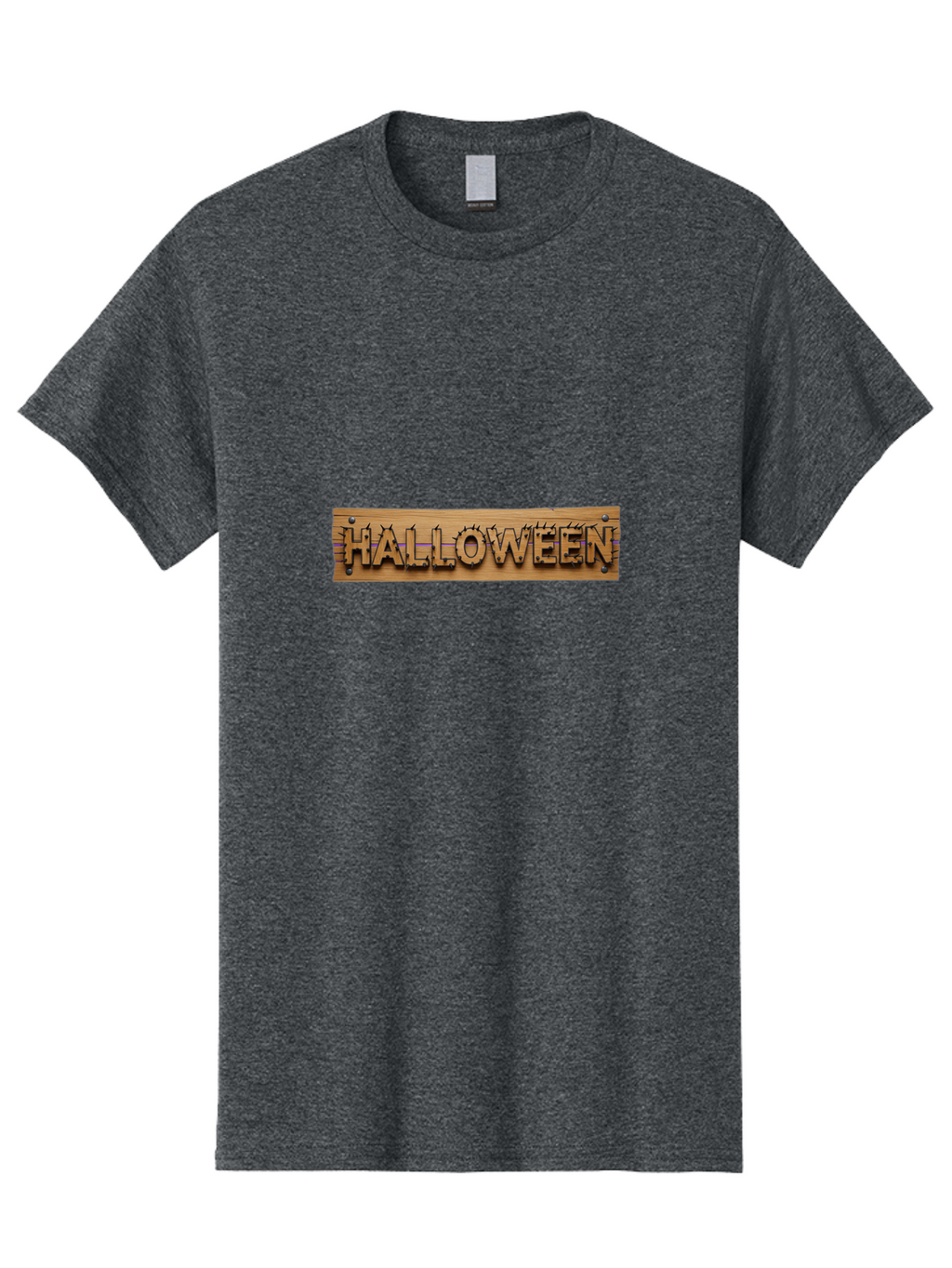 Halloween-Wooden-Sign Men'S Graphic Tee, 100% Cotton, Comfortable Casual Summer Wear, Machine Washable, Halloween Theme, Wooden Sign, Horror Elements, Spooky Atmosphere, Halloween Decorations, Autumn Festivities, Halloween Party Bad178