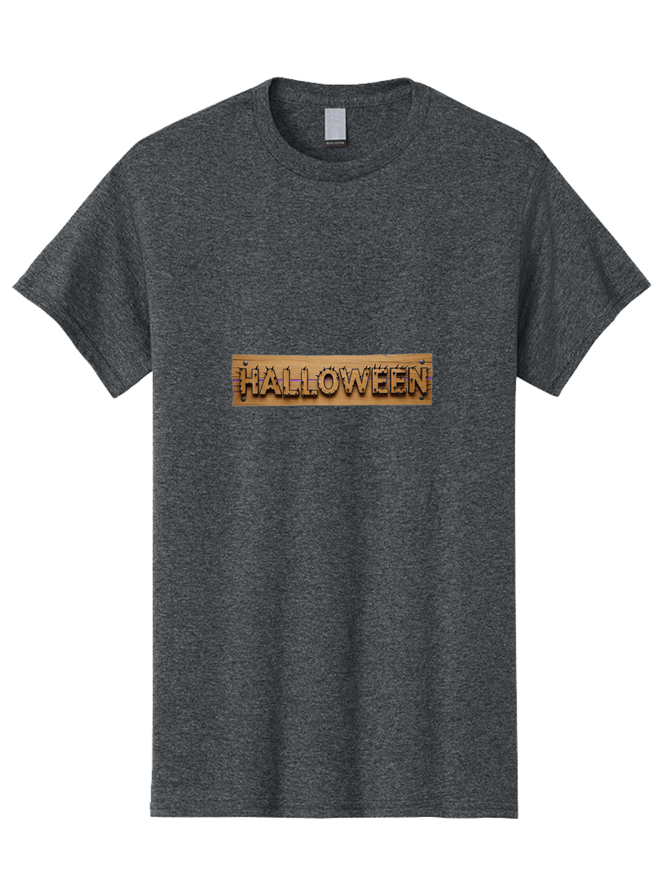 Halloween-Wooden-Sign Men'S Graphic Tee, 100% Cotton, Comfortable Casual Summer Wear, Machine Washable, Halloween Theme, Wooden Sign, Horror Elements, Spooky Atmosphere, Halloween Decorations, Autumn Festivities, Halloween Party Bad178