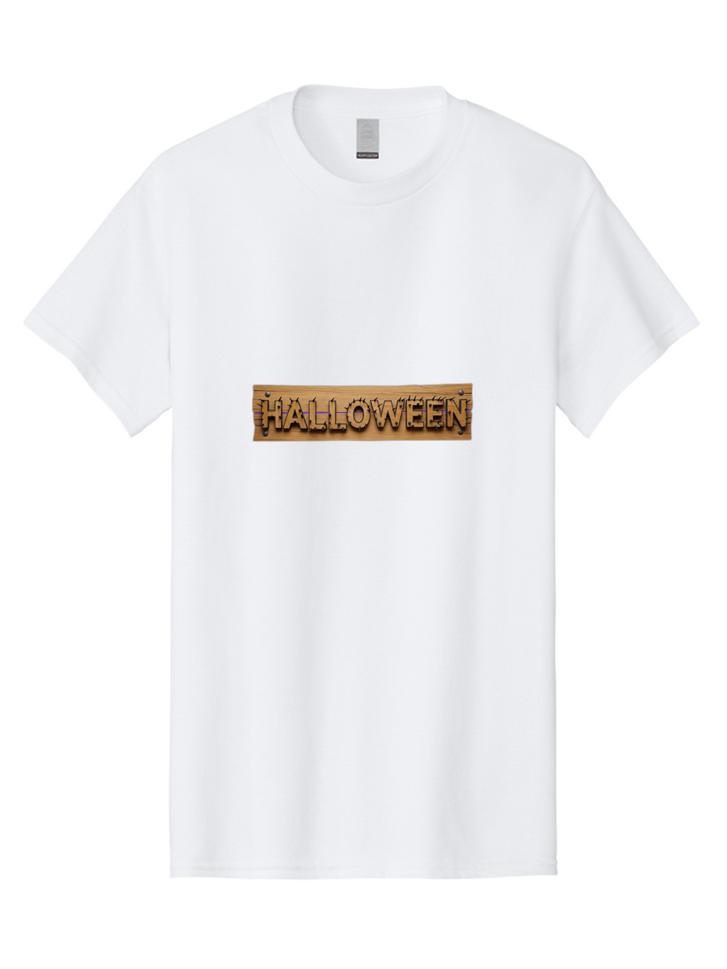 Halloween-Wooden-Sign Men'S Graphic Tee, 100% Cotton, Comfortable Casual Summer Wear, Machine Washable, Halloween Theme, Wooden Sign, Horror Elements, Spooky Atmosphere, Halloween Decorations, Autumn Festivities, Halloween Party Bad178