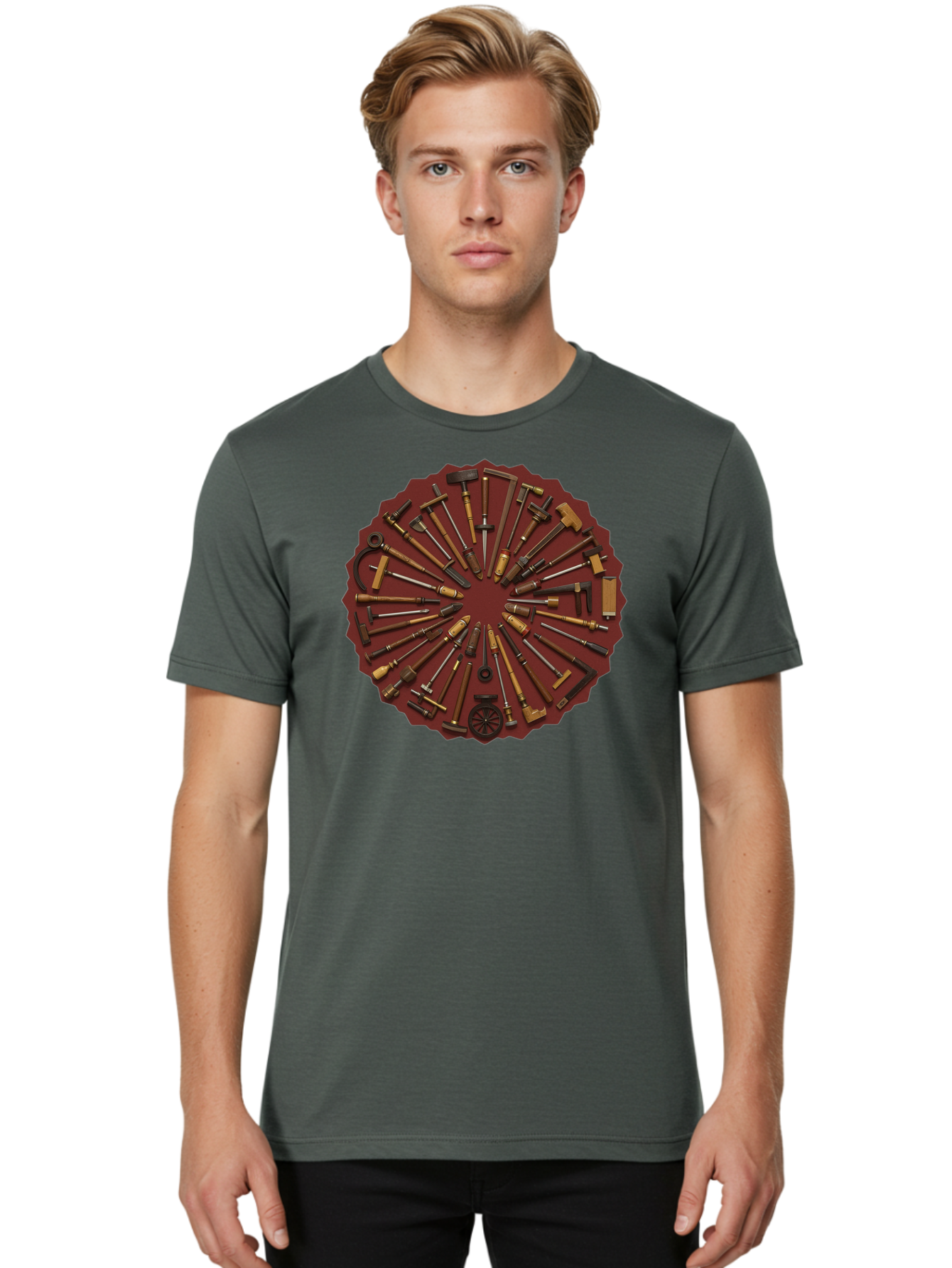 Hammer-Collection Men'S Graphic Tee, 100% Cotton, Comfortable Casual Summer Wear, Machine Washable, Hammers, Tools, Carpentry, Diy Projects, Woodworking, Construction, Hand Tools, Toolbox, Craftsmanship, Building Materials, Hardware Bad179