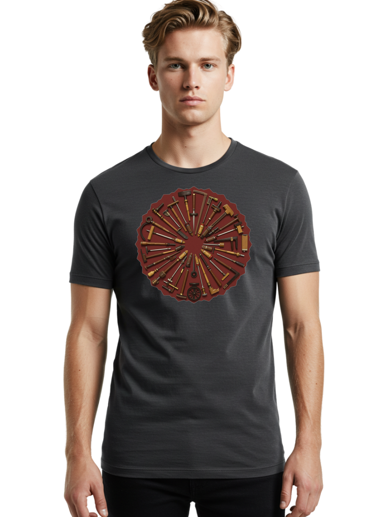 Hammer-Collection Men'S Graphic Tee, 100% Cotton, Comfortable Casual Summer Wear, Machine Washable, Hammers, Tools, Carpentry, Diy Projects, Woodworking, Construction, Hand Tools, Toolbox, Craftsmanship, Building Materials, Hardware Bad179