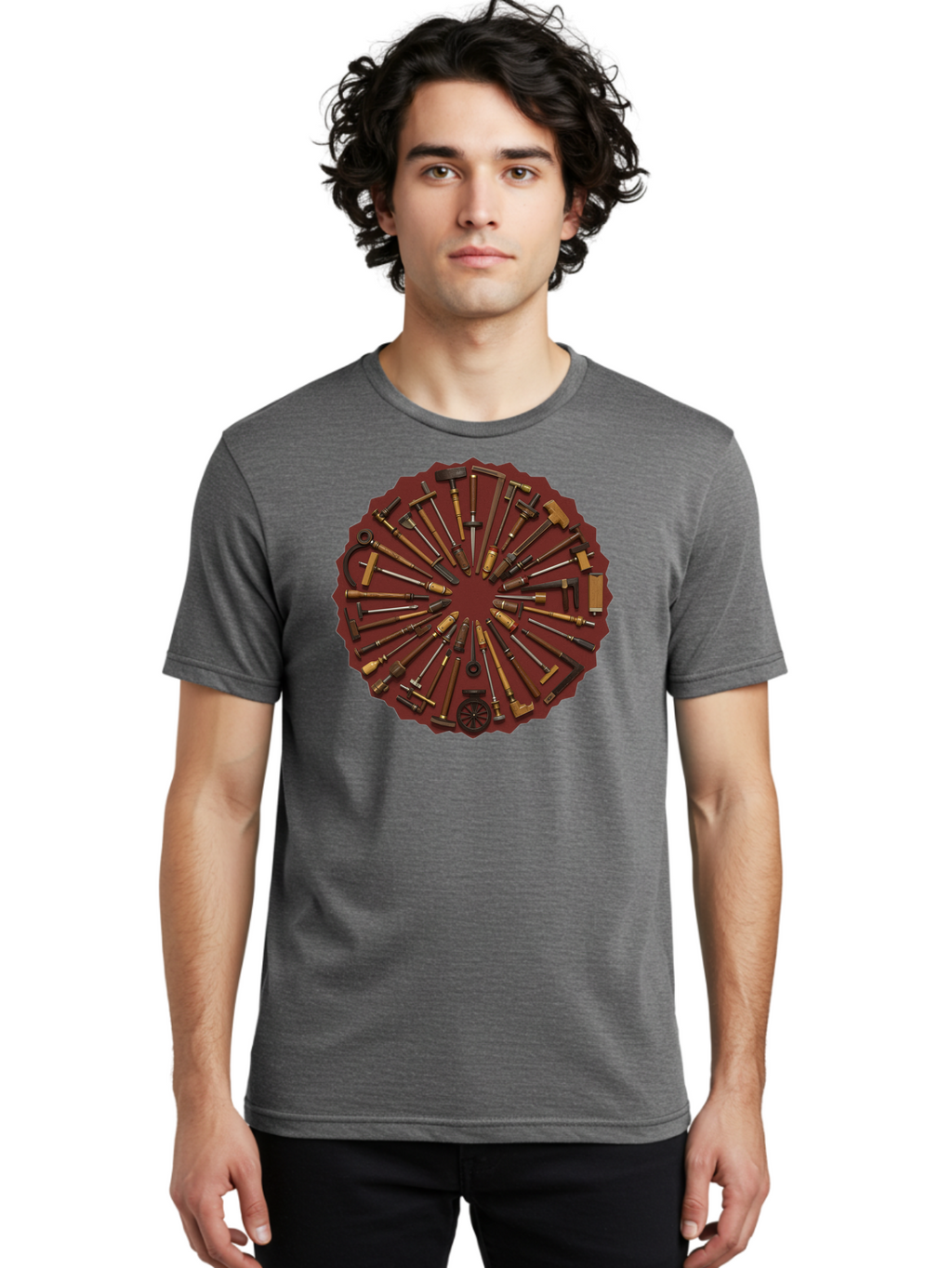 Hammer-Collection Men'S Graphic Tee, 100% Cotton, Comfortable Casual Summer Wear, Machine Washable, Hammers, Tools, Carpentry, Diy Projects, Woodworking, Construction, Hand Tools, Toolbox, Craftsmanship, Building Materials, Hardware Bad179