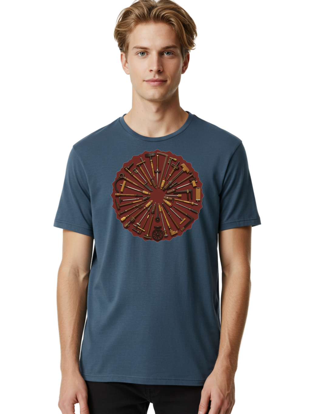 Hammer-Collection Men'S Graphic Tee, 100% Cotton, Comfortable Casual Summer Wear, Machine Washable, Hammers, Tools, Carpentry, Diy Projects, Woodworking, Construction, Hand Tools, Toolbox, Craftsmanship, Building Materials, Hardware Bad179