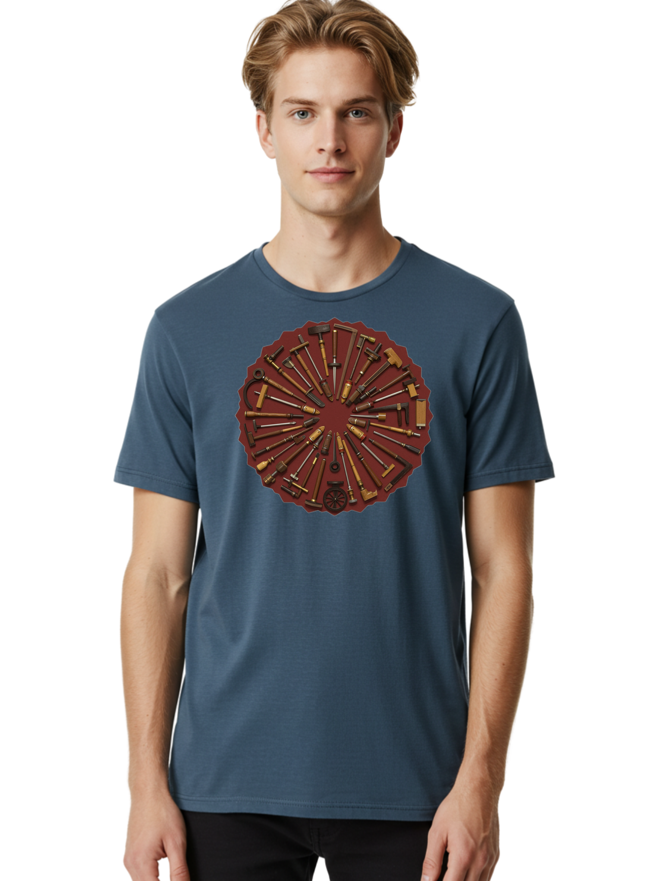 Hammer-Collection Men'S Graphic Tee, 100% Cotton, Comfortable Casual Summer Wear, Machine Washable, Hammers, Tools, Carpentry, Diy Projects, Woodworking, Construction, Hand Tools, Toolbox, Craftsmanship, Building Materials, Hardware Bad179