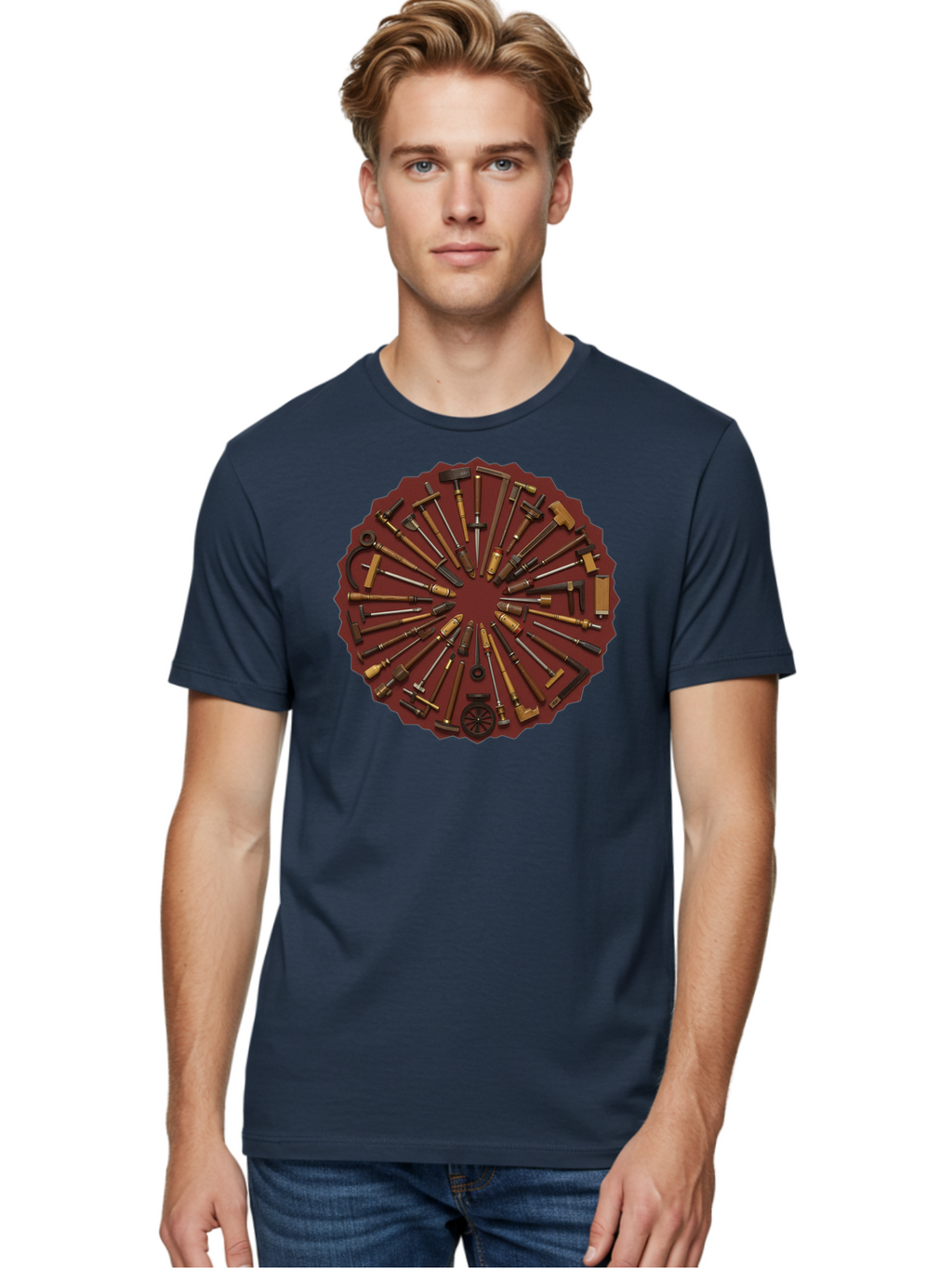 Hammer-Collection Men'S Graphic Tee, 100% Cotton, Comfortable Casual Summer Wear, Machine Washable, Hammers, Tools, Carpentry, Diy Projects, Woodworking, Construction, Hand Tools, Toolbox, Craftsmanship, Building Materials, Hardware Bad179