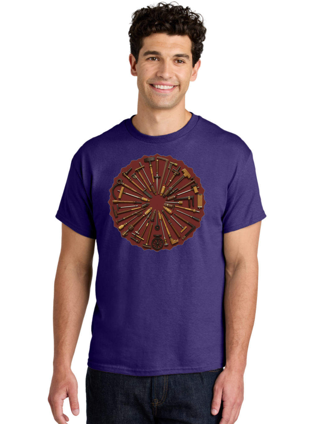 Hammer-Collection Men'S Graphic Tee, 100% Cotton, Comfortable Casual Summer Wear, Machine Washable, Hammers, Tools, Carpentry, Diy Projects, Woodworking, Construction, Hand Tools, Toolbox, Craftsmanship, Building Materials, Hardware Bad179