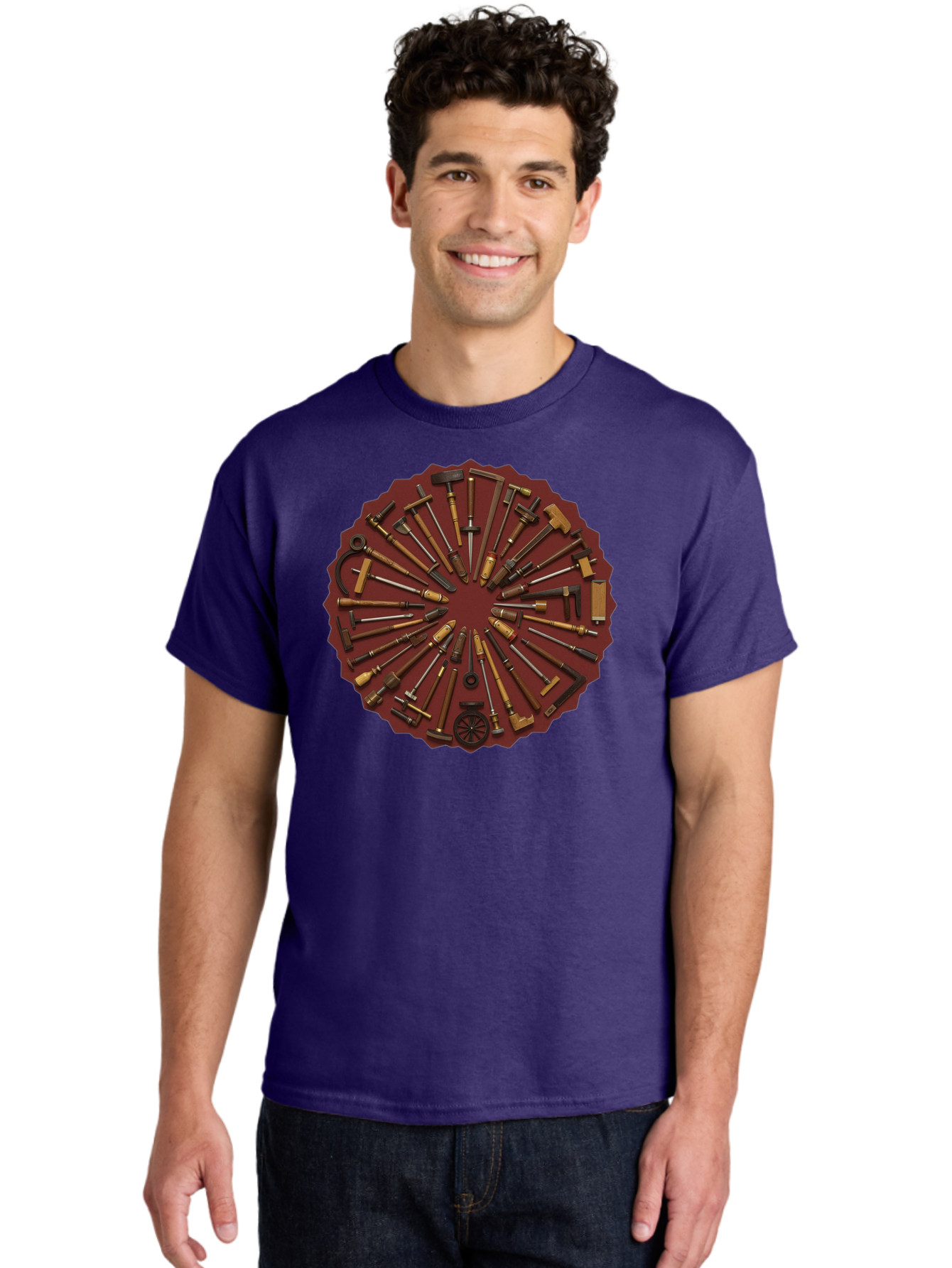 Hammer-Collection Men'S Graphic Tee, 100% Cotton, Comfortable Casual Summer Wear, Machine Washable, Hammers, Tools, Carpentry, Diy Projects, Woodworking, Construction, Hand Tools, Toolbox, Craftsmanship, Building Materials, Hardware Bad179