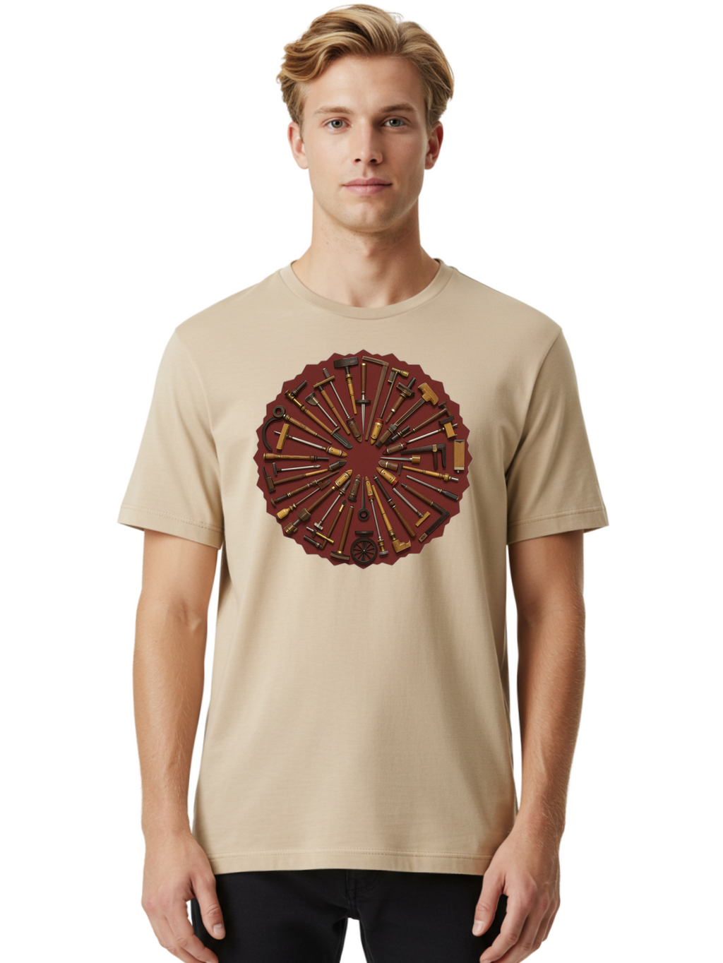 Hammer-Collection Men'S Graphic Tee, 100% Cotton, Comfortable Casual Summer Wear, Machine Washable, Hammers, Tools, Carpentry, Diy Projects, Woodworking, Construction, Hand Tools, Toolbox, Craftsmanship, Building Materials, Hardware Bad179