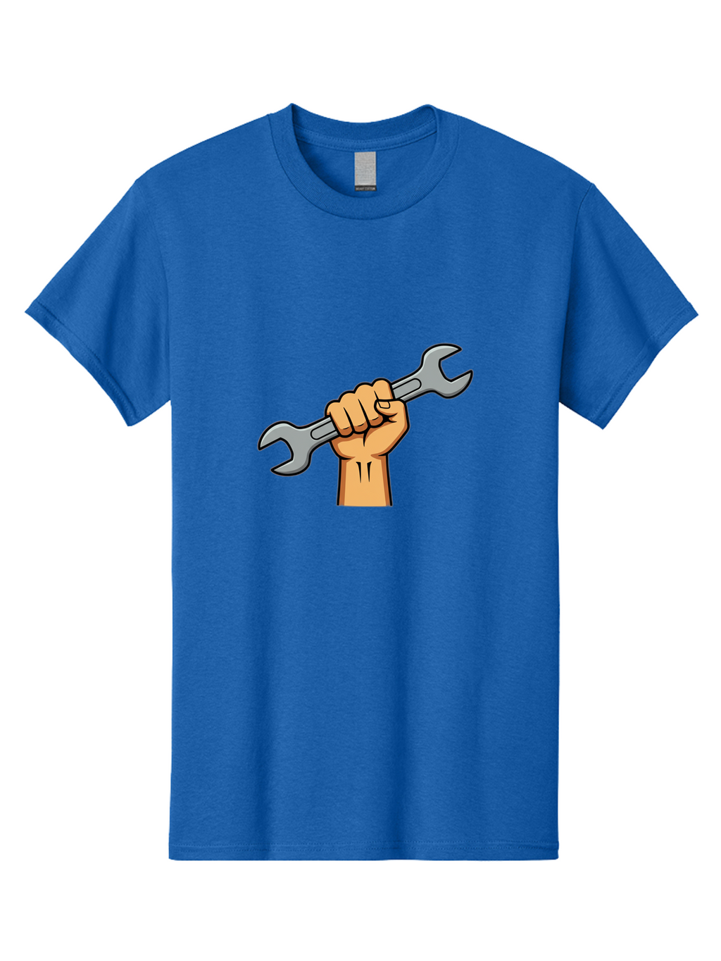 Hand-Holding-Spanner-1 Men'S Graphic Tee, 100% Cotton, Comfortable Casual Summer Wear, Machine Washable, Hand Holding Wrench, Adjustable Wrench, Hand Tool, Diy Repair, Handyman Tools, Repair Work, Maintenance Task, Mechanical Repair Bad183