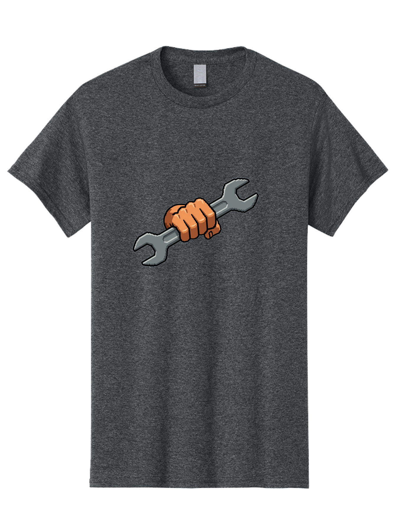 Hand-Holding-Wrench-1 Men'S Graphic Tee, 100% Cotton, Comfortable Casual Summer Wear, Machine Washable, Hand Holding Wrench, Adjustable Wrench, Repair Tool, Diy Symbol, Hand Grip, Tool Handle, Machinery Repair Bad185