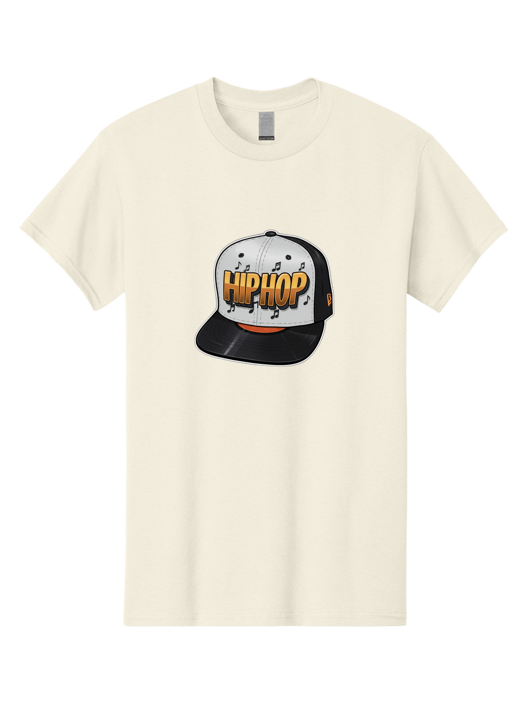 Hip-Hop Men'S Graphic Tee, 100% Cotton, Comfortable Casual Summer Wear, Machine Washable, Hip Hop Hat, Snapback Cap, Streetwear Fashion, Musical Notes, Bold Graphics, Urban Style, Trendy Accessories, Rap Culture, Stylish Headwear, Bad197