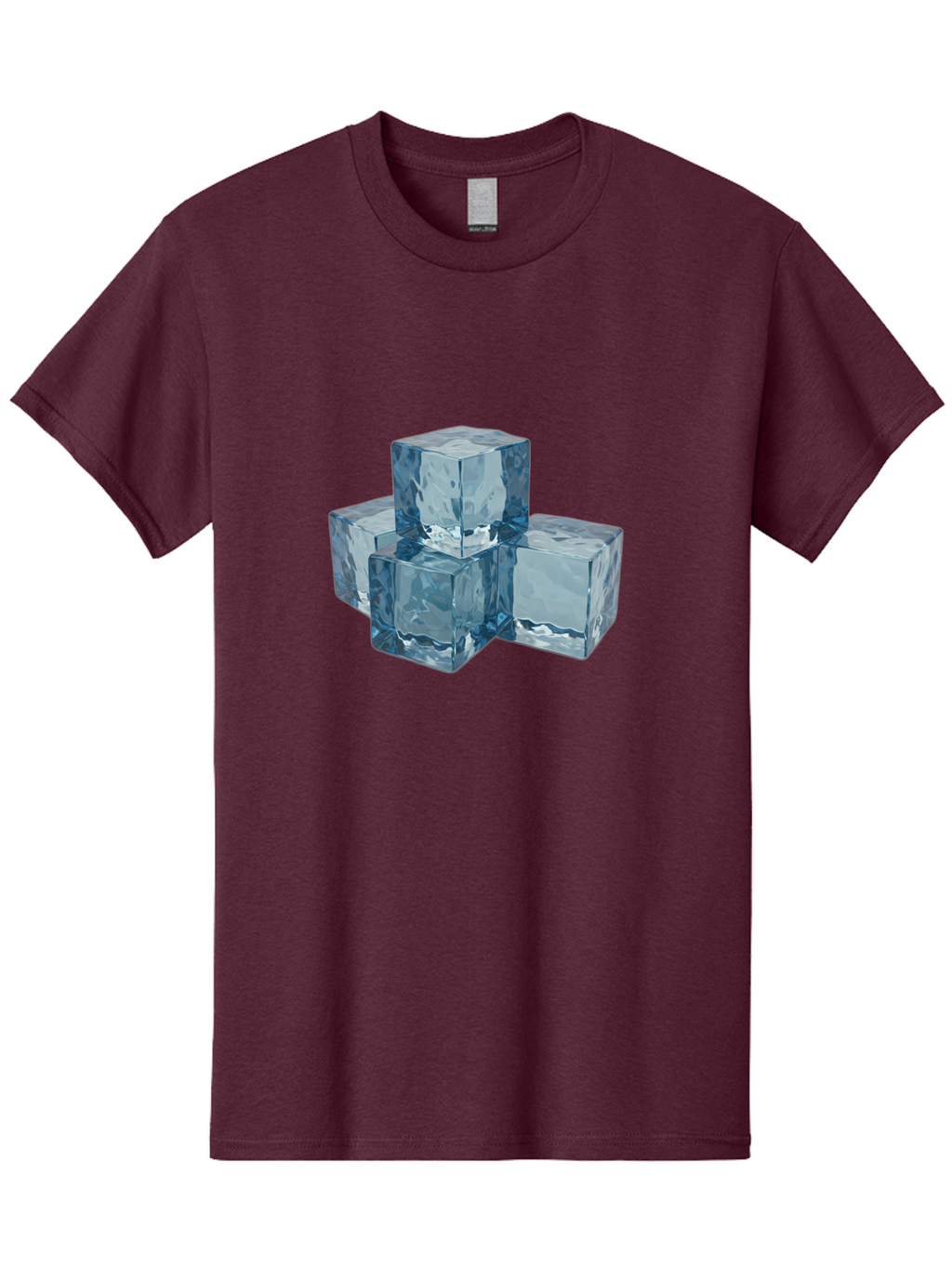 Ice-Cubes Men'S Graphic Tee, 100% Cotton, Comfortable Casual Summer Wear, Machine Washable, Ice Cubes, Frozen Cubes, Transparent Ice, Cube Stack, Cold Beverage, Refreshing Drink, Chilled Cubes, Clear Ice, Icy Texture, Stacked Ice Bad210