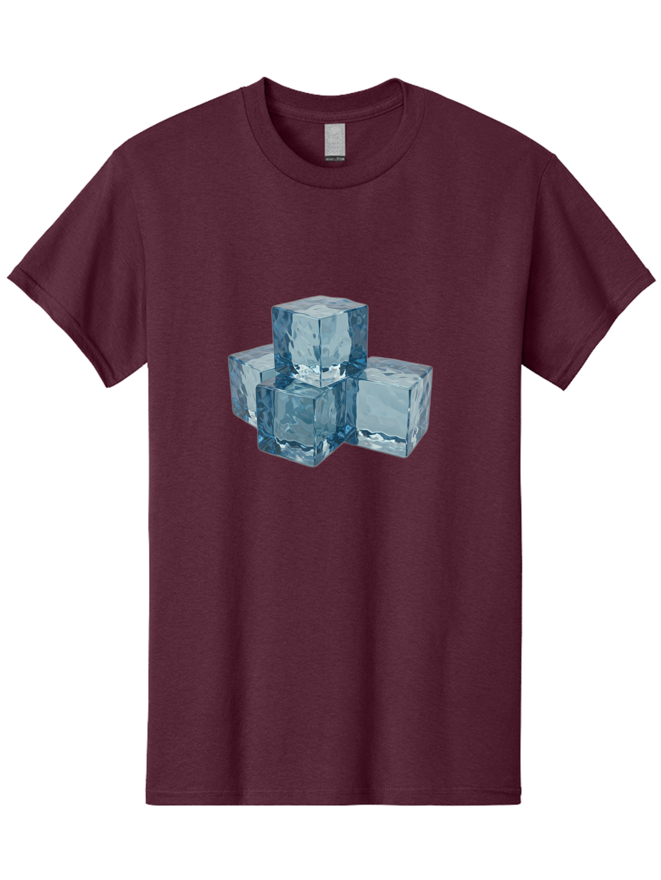 Ice-Cubes Men'S Graphic Tee, 100% Cotton, Comfortable Casual Summer Wear, Machine Washable, Ice Cubes, Frozen Cubes, Transparent Ice, Cube Stack, Cold Beverage, Refreshing Drink, Chilled Cubes, Clear Ice, Icy Texture, Stacked Ice Bad210