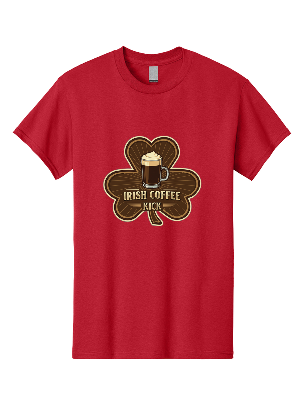 Irish-Coffee-Kick Men'S Graphic Tee, 100% Cotton, Comfortable Casual Summer Wear, Machine Washable, Irish Coffee, Coffee Kick, Coffee With Whipped Cream, Brown Cloverleaf, Energizing Beverage, Irish Heritage, Coffee Culture, Warm Drink, Bad220