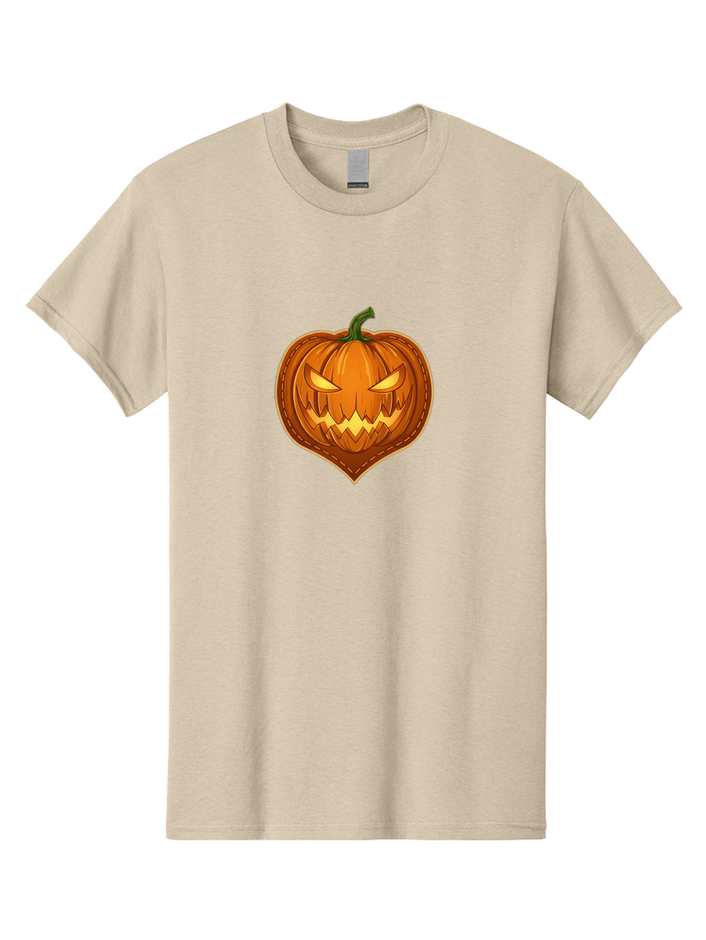 Jack-O-Lantern-1 Men'S Graphic Tee, 100% Cotton, Comfortable Casual Summer Wear, Machine Washable, Halloween Pumpkin, Jack O' Lantern, Spooky Face, Creepy Eyes, Stitched Pumpkin, Orange Pumpkin, Fall Decorations, Autumn Season, Cartoon Style, Bad221