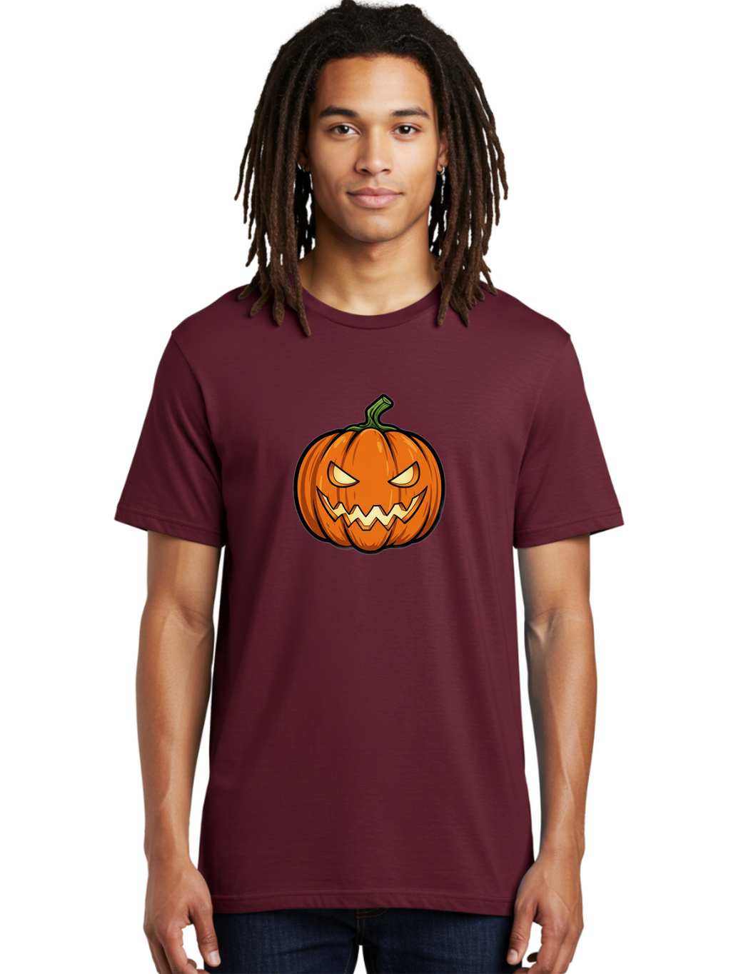 Jack-O-Lantern-5 Men'S Graphic Tee, 100% Cotton, Comfortable Casual Summer Wear, Machine Washable, Cartoon Pumpkin, Halloween Decorations, Spooky Face, Orange Pumpkin, Scary Eyes, Autumn Symbols, Jack O' Lantern, Halloween Theme, Festive Gourd Bad225
