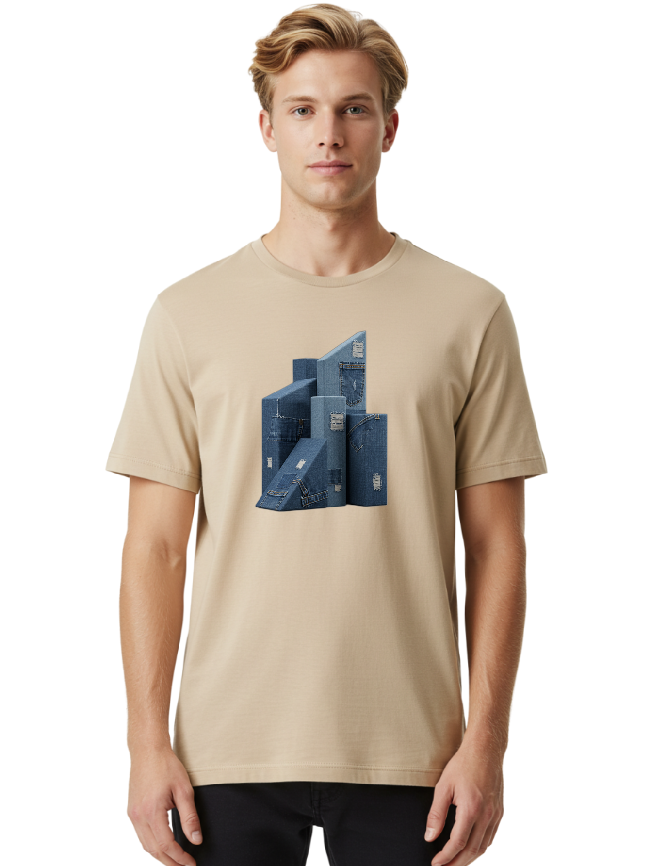 Jeans Men'S Graphic Tee, 100% Cotton, Comfortable Casual Summer Wear, Machine Washable, Levi'S Logo, Fashion Branding, Denim Jeans, Blue Jeans, Clothing Labels, Stylish Designs, Stacked Denim, Jeans Logo Bad230
