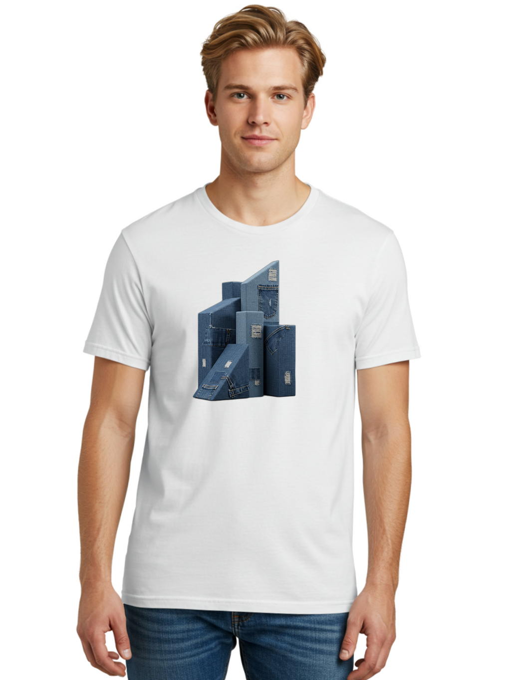 Jeans Men'S Graphic Tee, 100% Cotton, Comfortable Casual Summer Wear, Machine Washable, Levi'S Logo, Fashion Branding, Denim Jeans, Blue Jeans, Clothing Labels, Stylish Designs, Stacked Denim, Jeans Logo Bad230