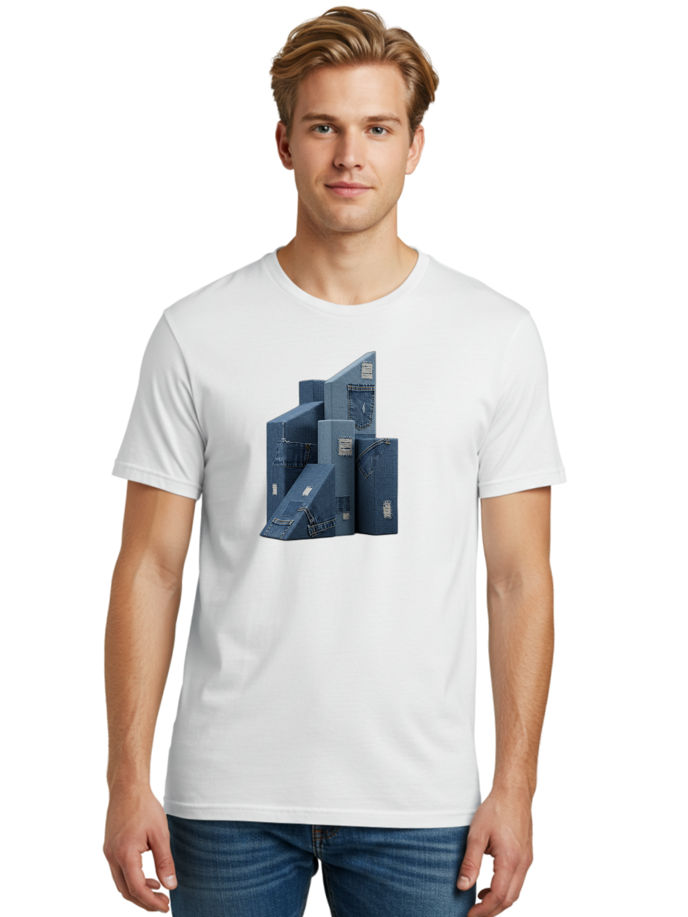 Jeans Men'S Graphic Tee, 100% Cotton, Comfortable Casual Summer Wear, Machine Washable, Levi'S Logo, Fashion Branding, Denim Jeans, Blue Jeans, Clothing Labels, Stylish Designs, Stacked Denim, Jeans Logo Bad230